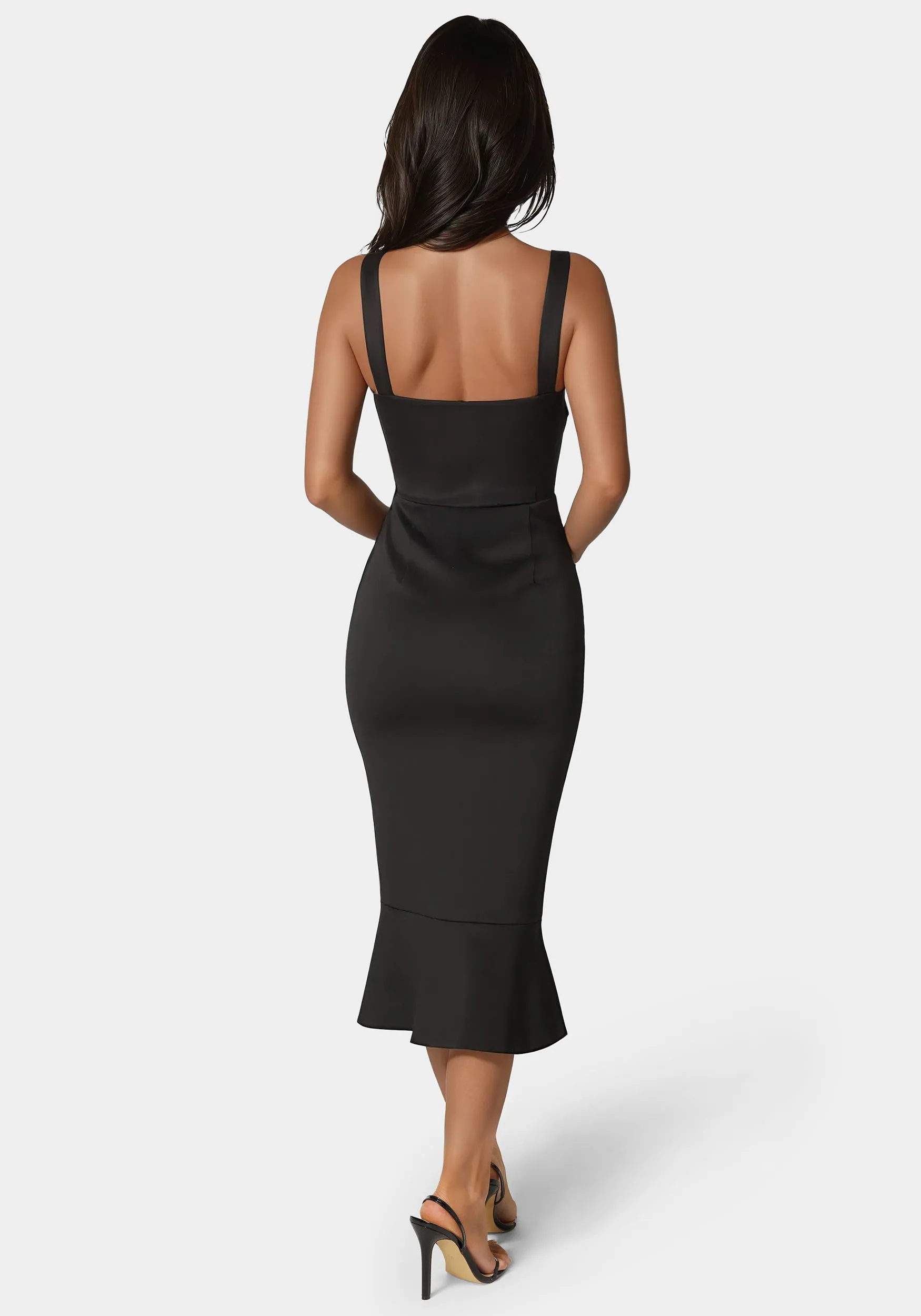 Scuba Bustier Ruffle Wrap Dress sold by Bebe product image thumbnail 4
