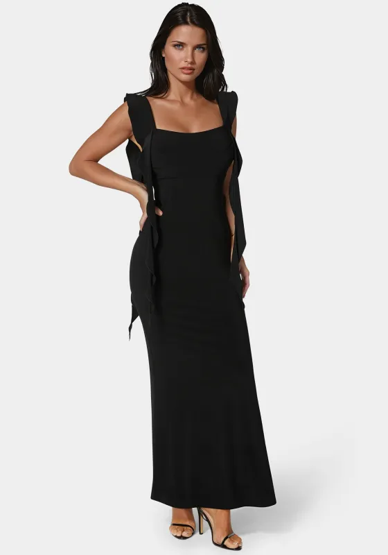 Cascade Ruffle Knit Slip Maxi Dress sold by Bebe