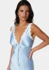 Lace Detail Satin Slip Dress sold by Bebe
