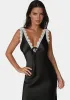 Lace Detail Satin Slip Dress sold by Bebe