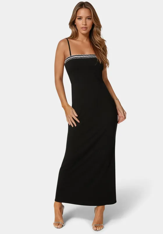 Diamond Trim Rib Maxi Dress sold by Bebe