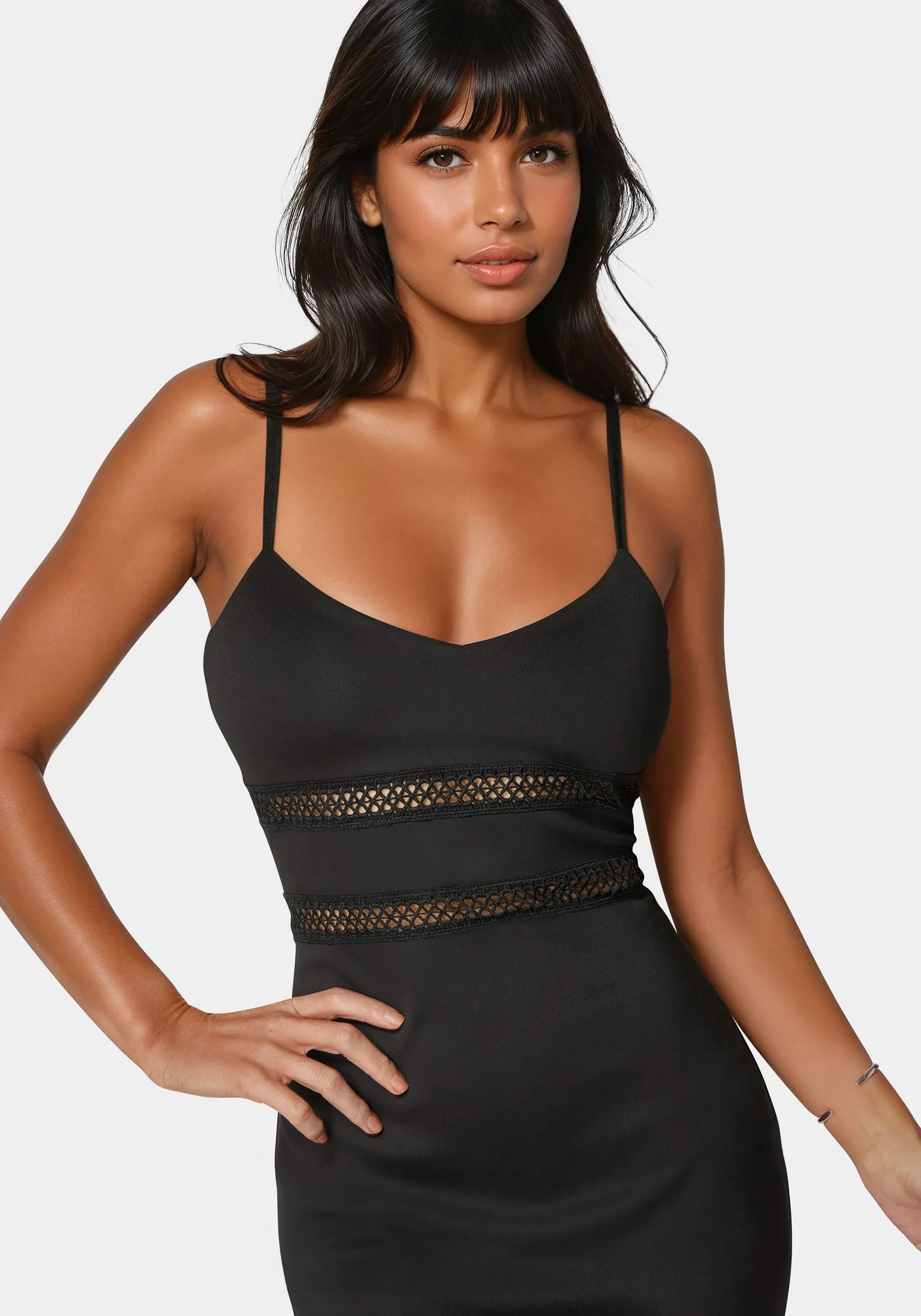 Lace Trim Flounce Dress sold by Bebe product image thumbnail 3