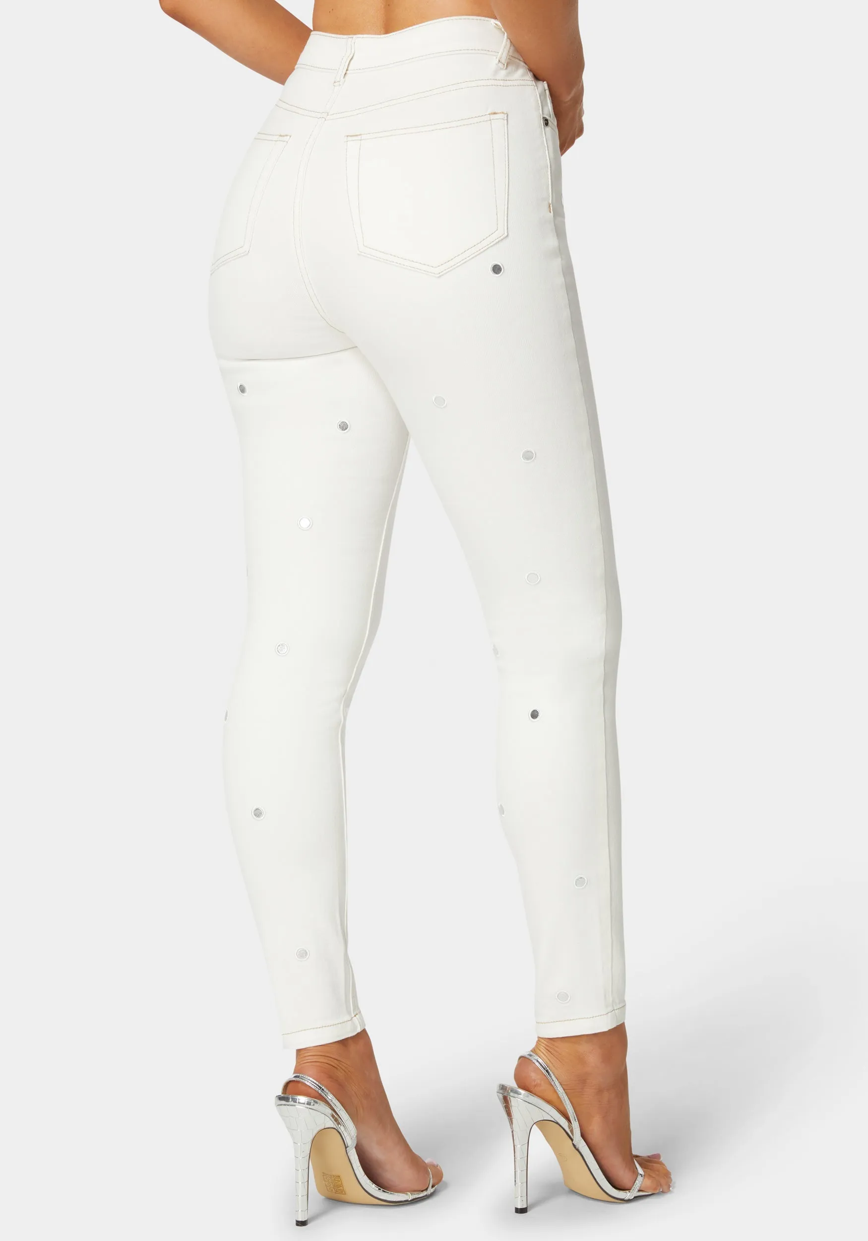 High Waist Mirror Effect Skinny Leg Jeans sold by Bebe product image thumbnail 4