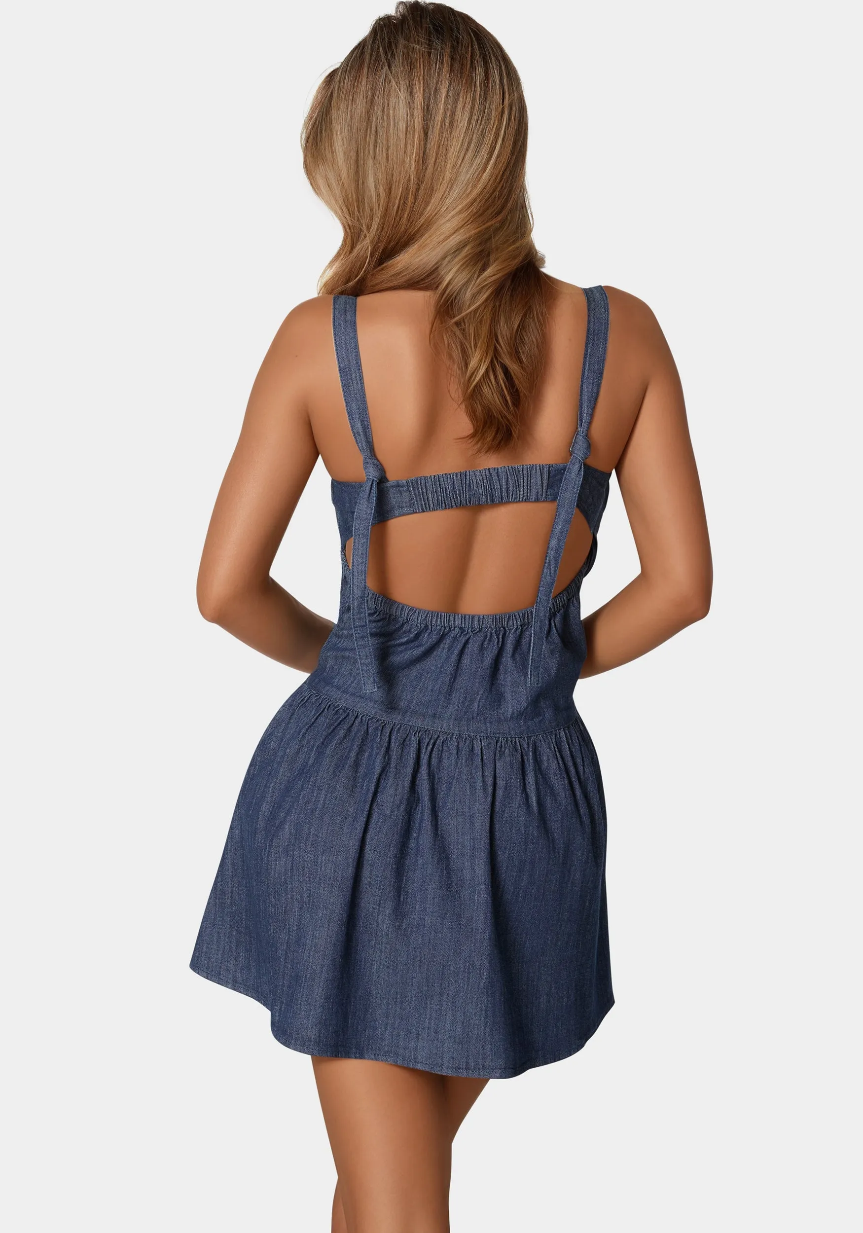 Open Back Denim Dress sold by Bebe product image thumbnail 4