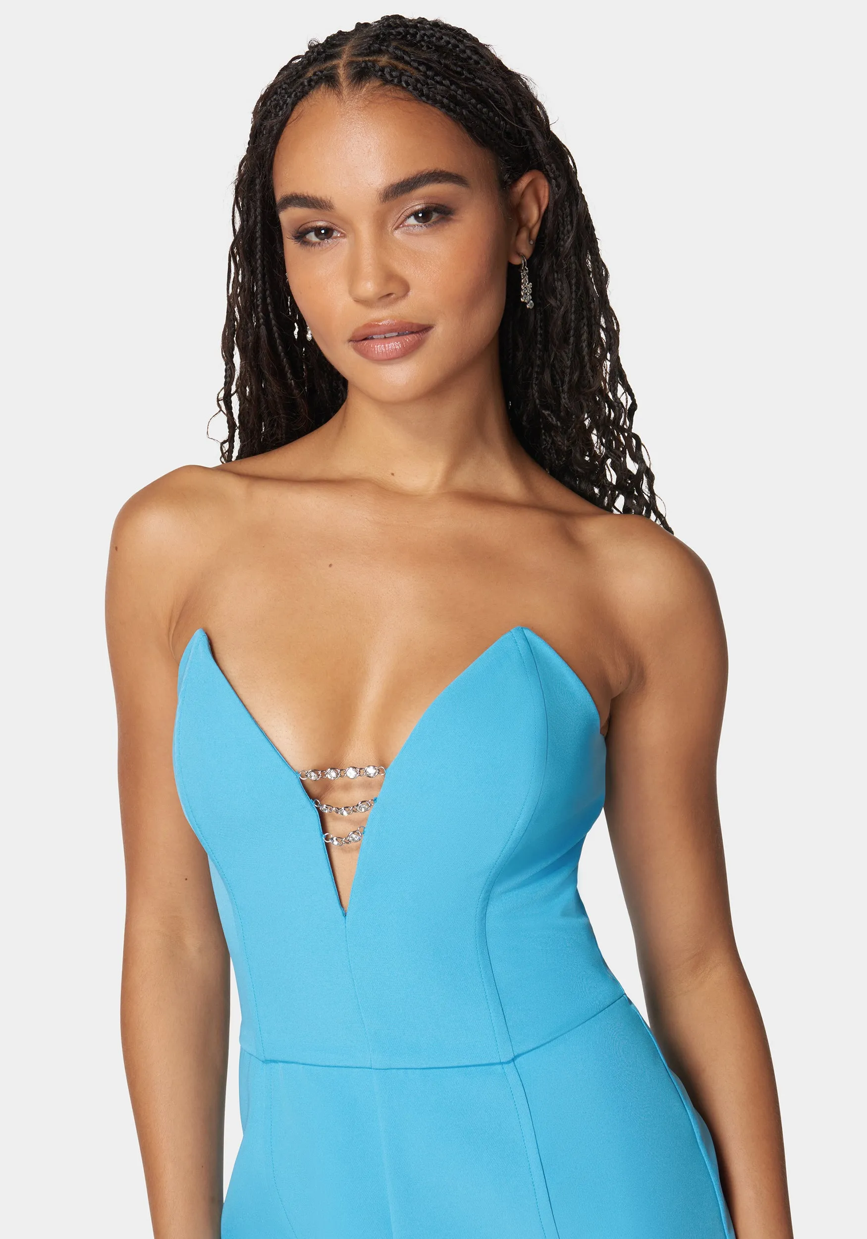 Strapless Deep V Neck Trim Romper sold by Bebe product image thumbnail 3