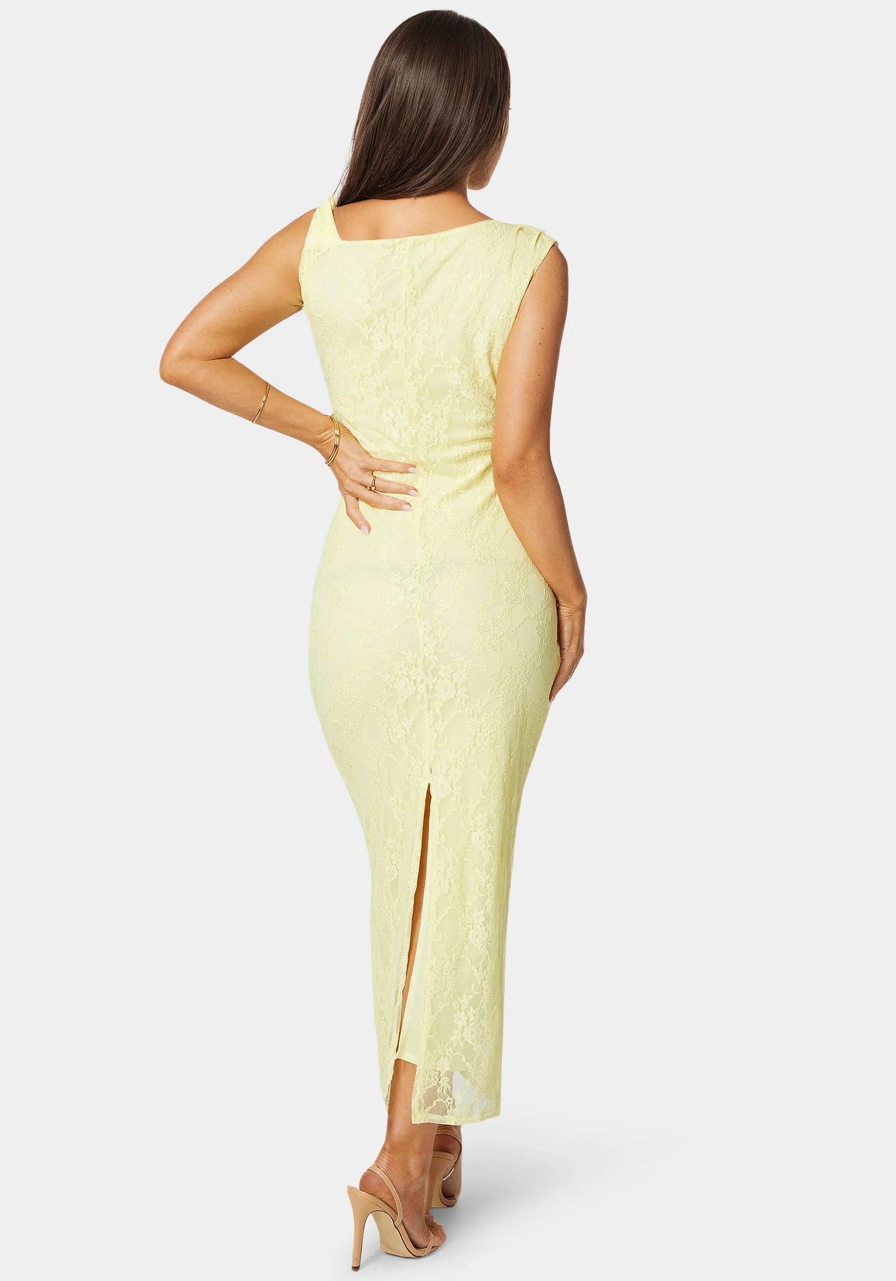 Twist Sleeve Lace Midi Dress sold by Bebe product image thumbnail 4