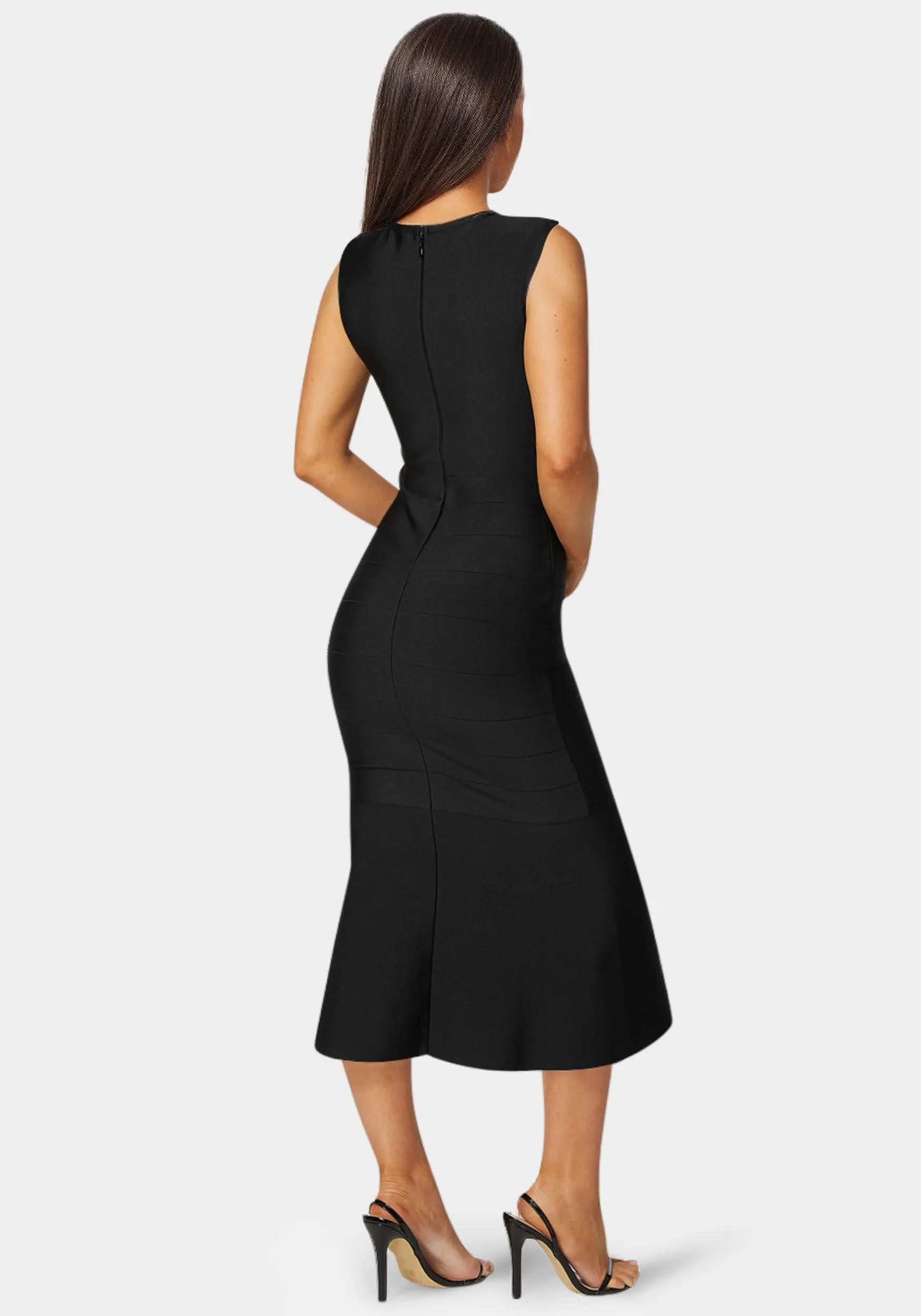 Cap Sleeve Bandage Flounce Dress sold by Bebe product image thumbnail 4