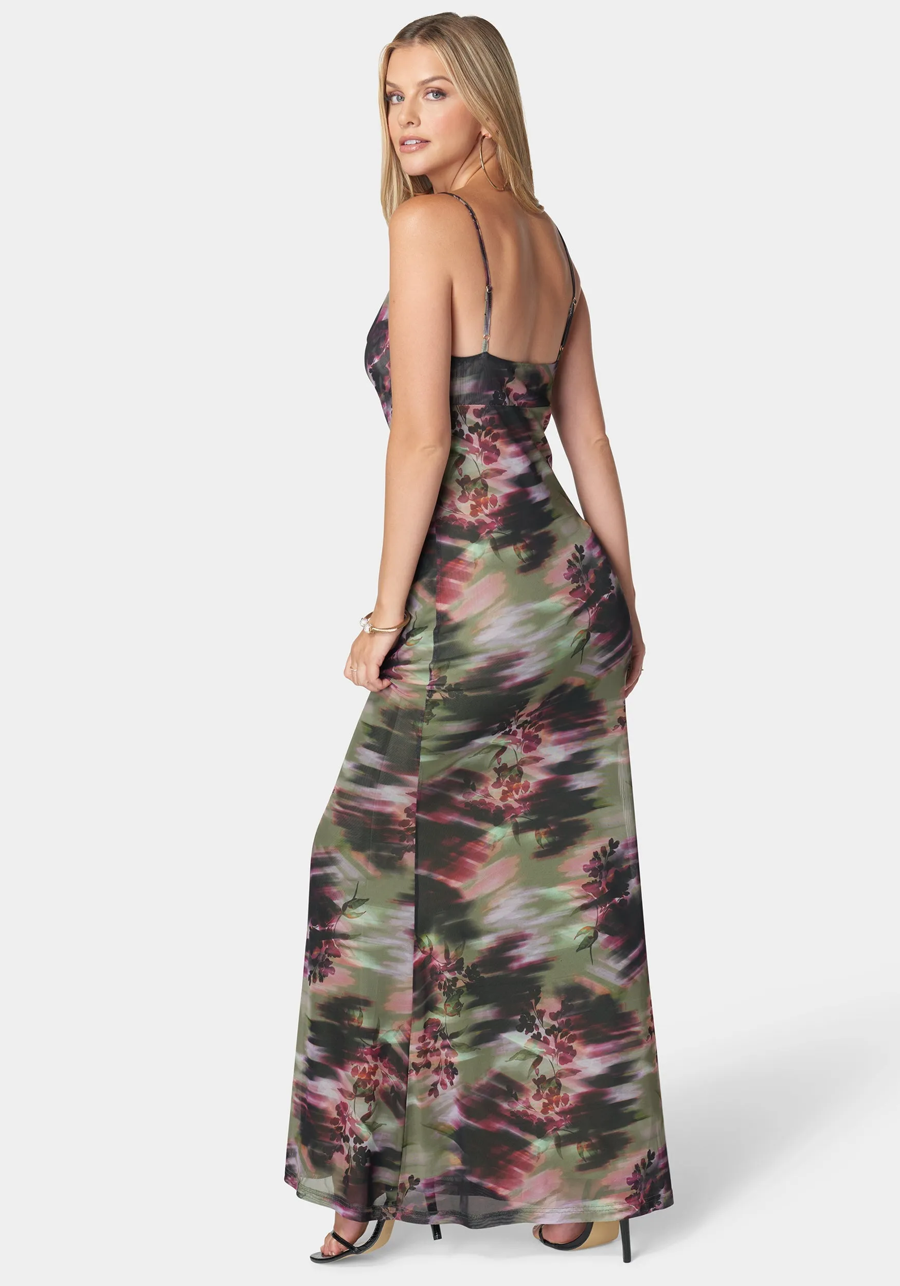 Printed Mesh Cowl Gown sold by Bebe product image thumbnail 4