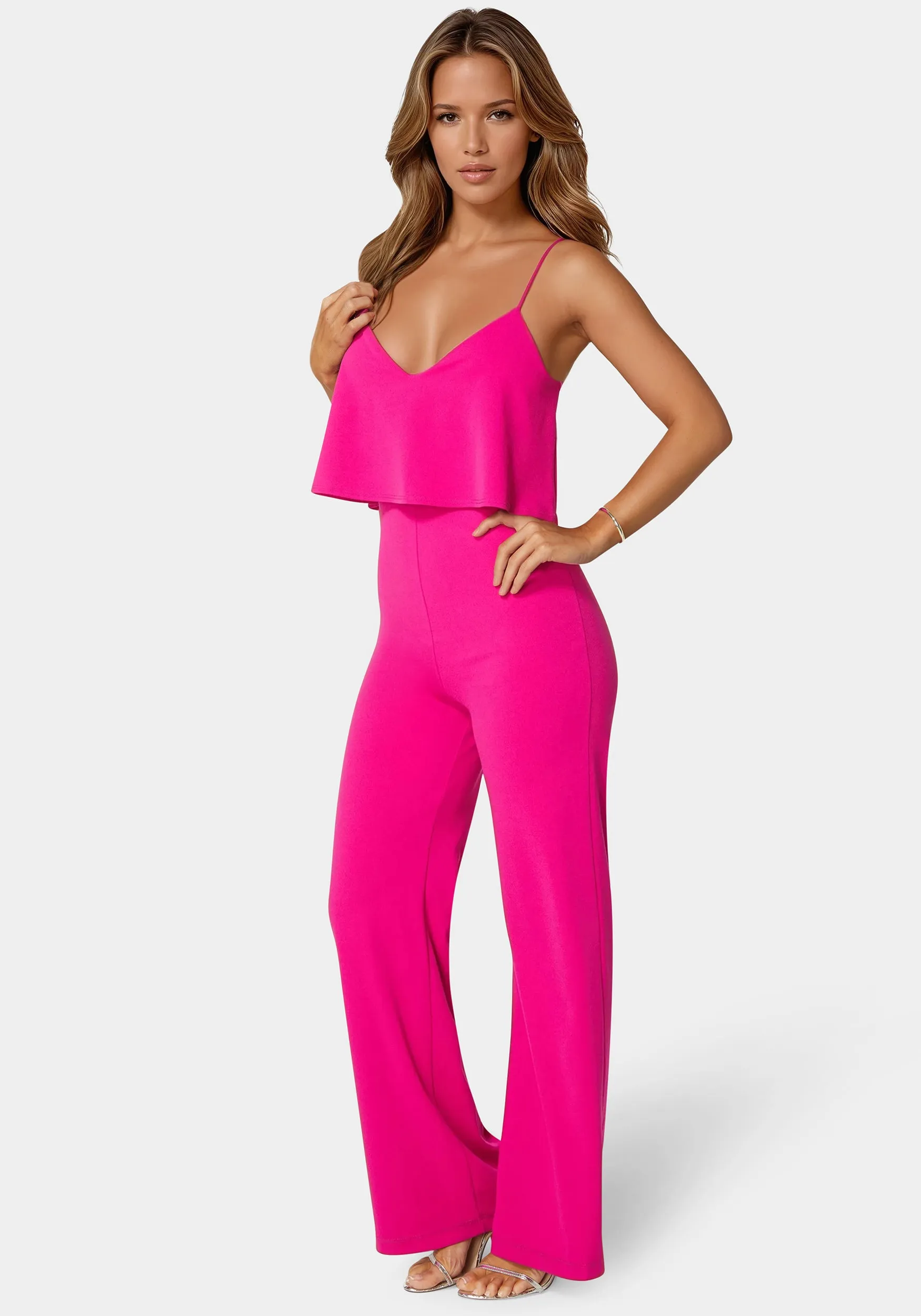 Ruffle Wide Leg Jumpsuit sold by Bebe product image thumbnail 2