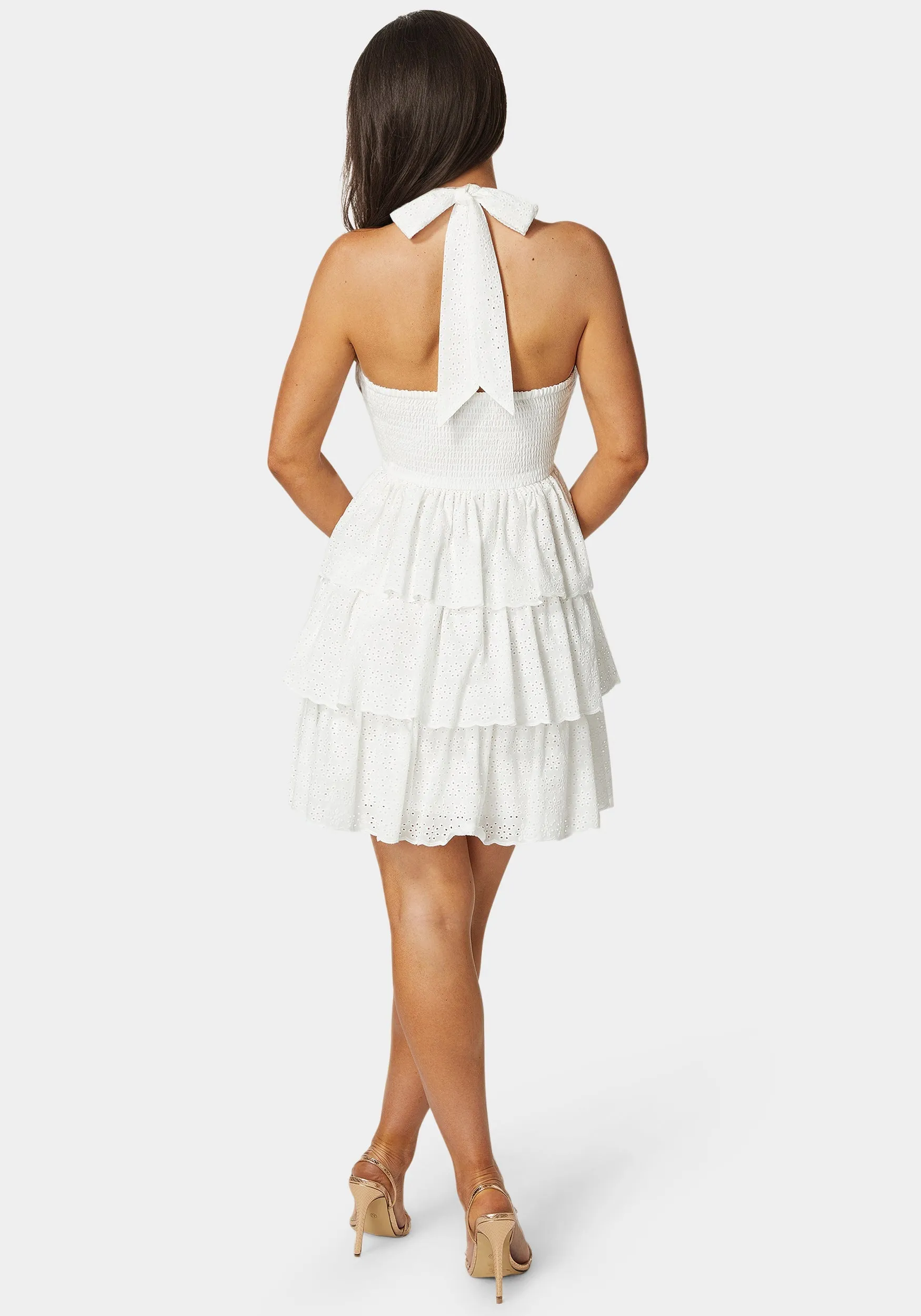 Tiered Eyelet Halter Dress sold by Bebe product image thumbnail 4