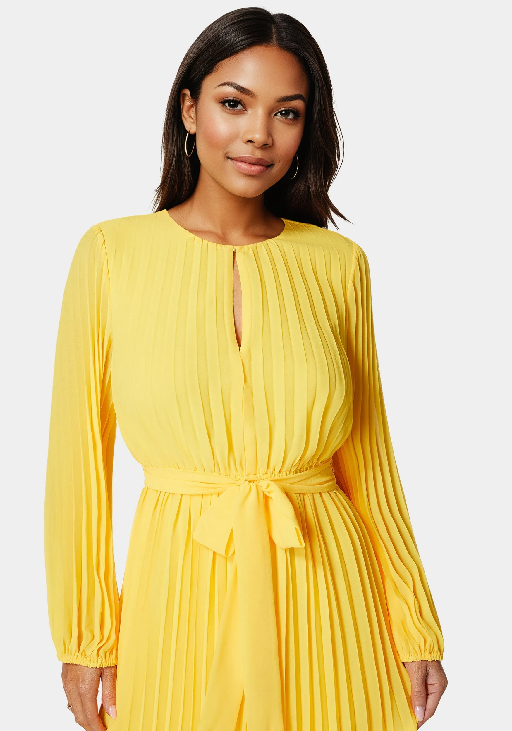 Pleated Gown With Long Sleeves sold by Bebe product image thumbnail 3