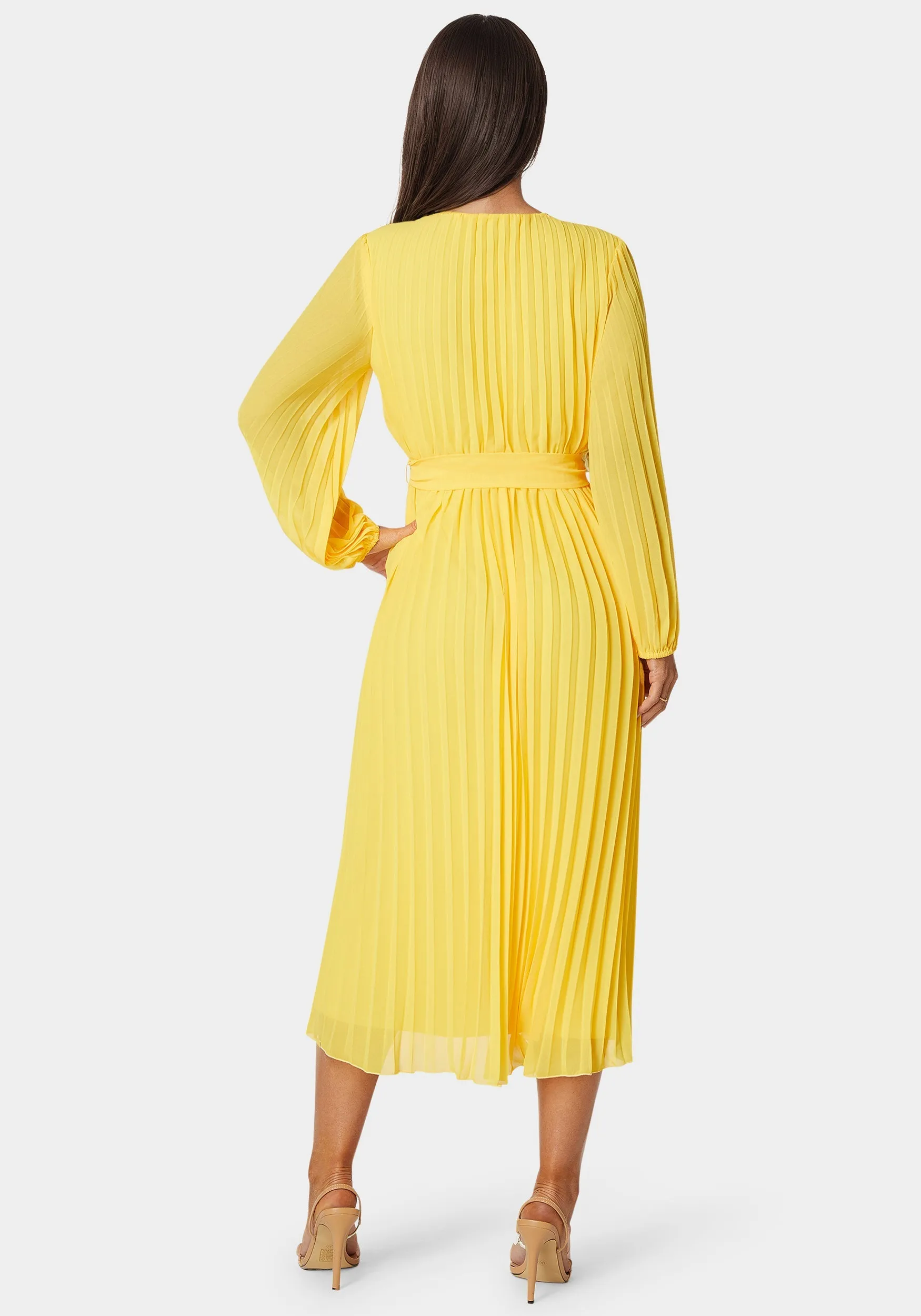 Pleated Gown With Long Sleeves sold by Bebe product image thumbnail 4