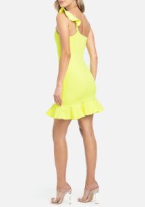 Bodycon One Shoulder Mini Luxe Dress sold by Bebe
