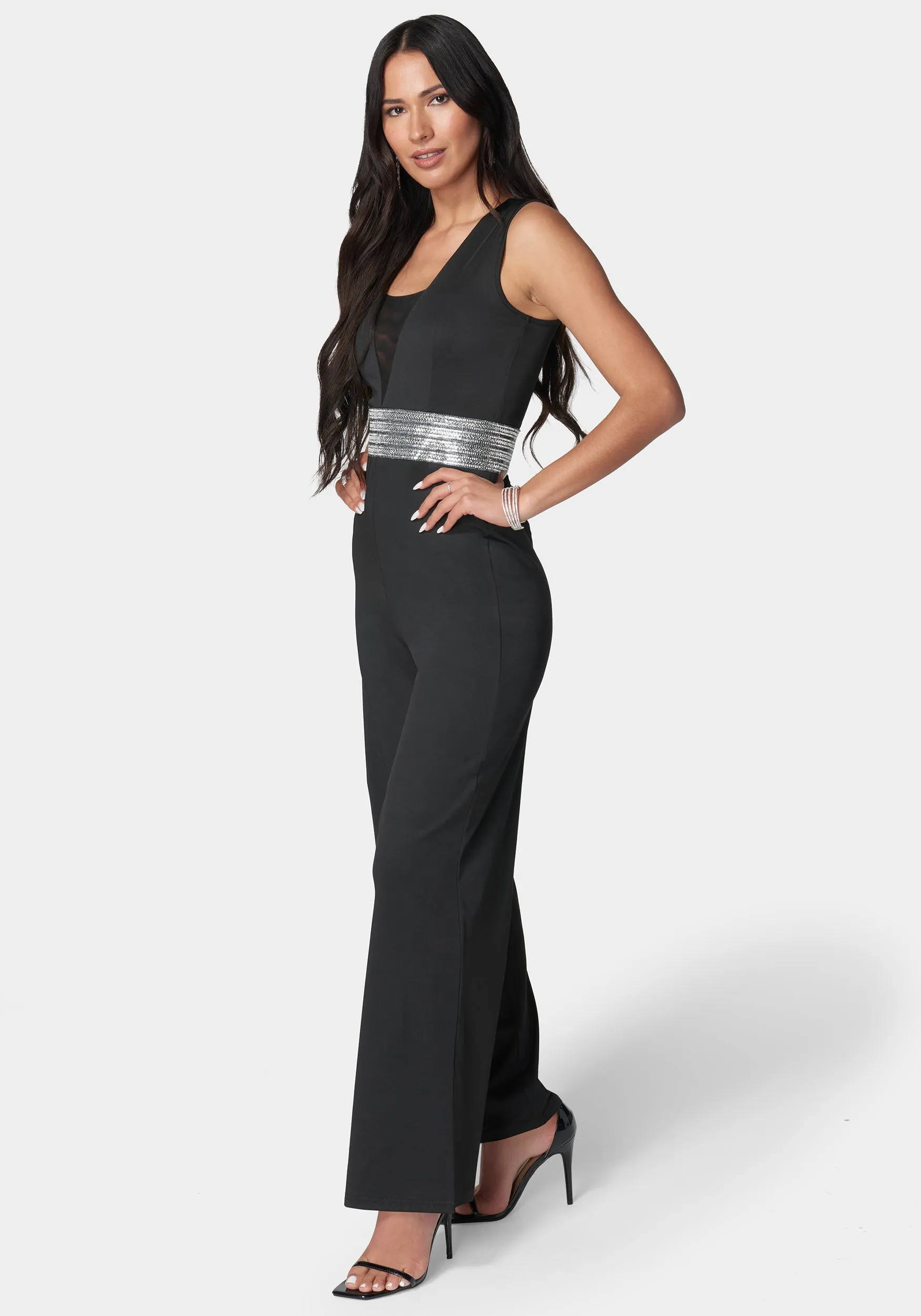Embellished Wide Leg Jumpsuit sold by Bebe product image thumbnail 2