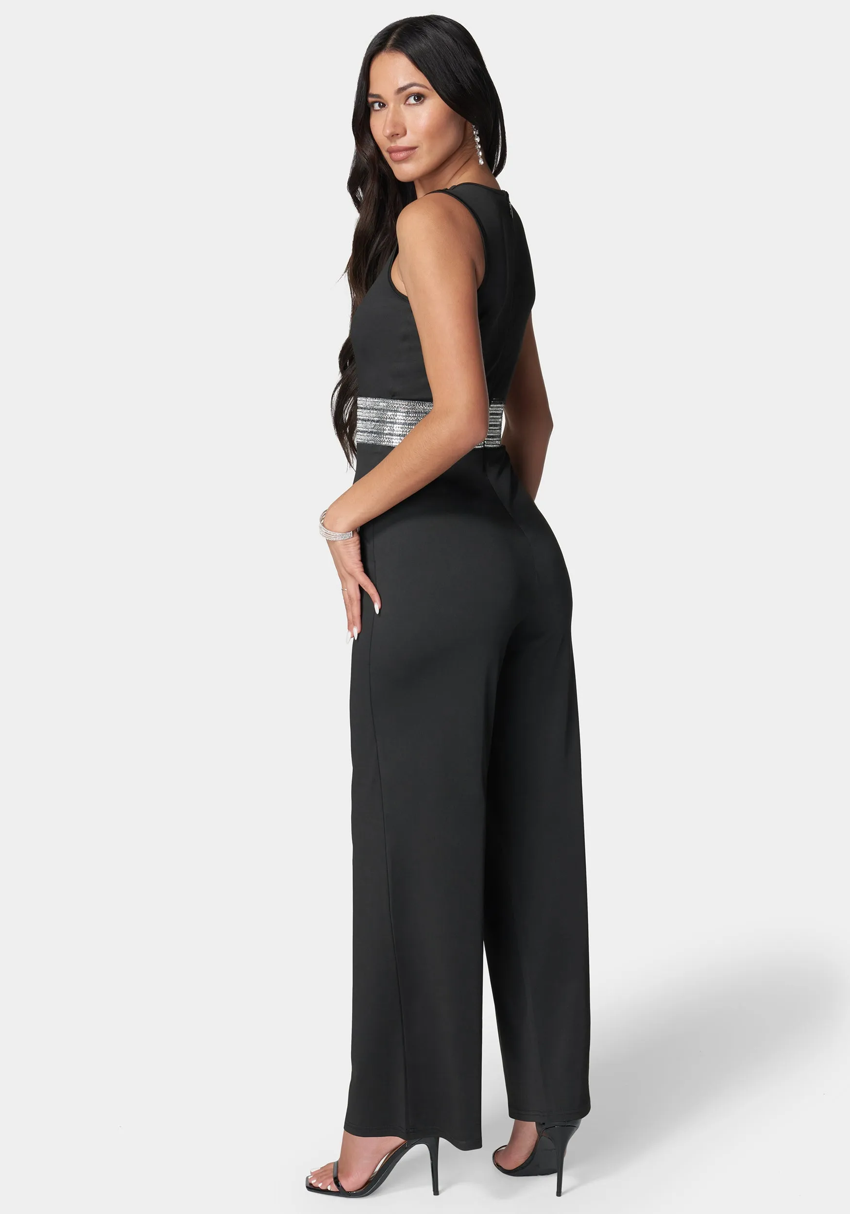 Embellished Wide Leg Jumpsuit sold by Bebe product image thumbnail 3