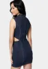 Front Zip Side Cut Out Denim Dress sold by Bebe