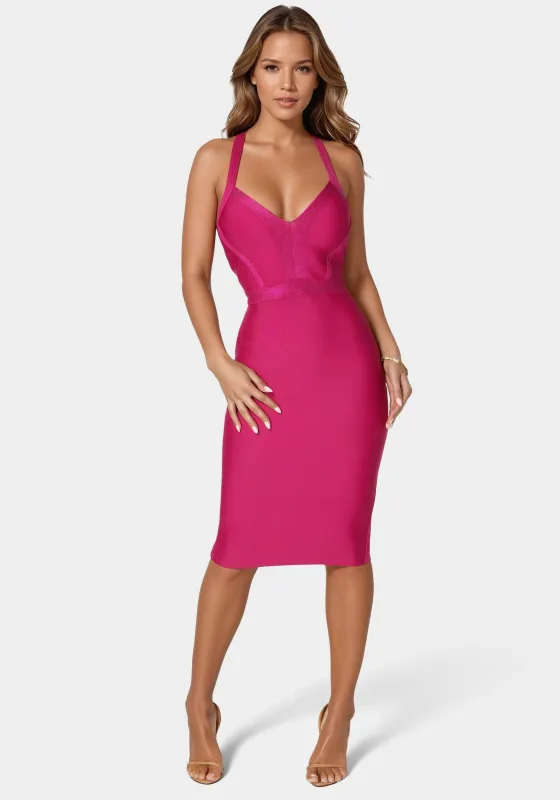 Bandage Halter Dress sold by Bebe