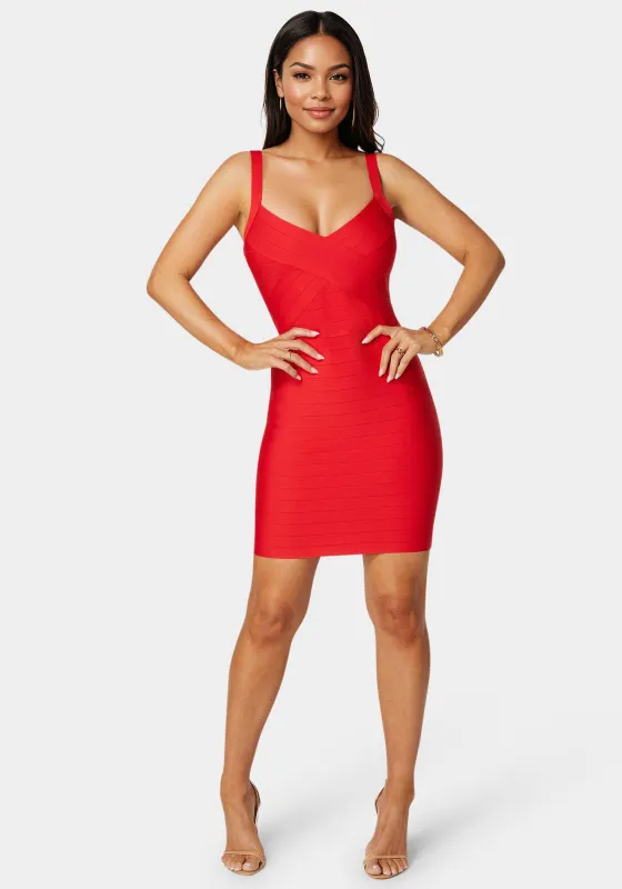 V-Neck Strap Bandage Dress sold by Bebe