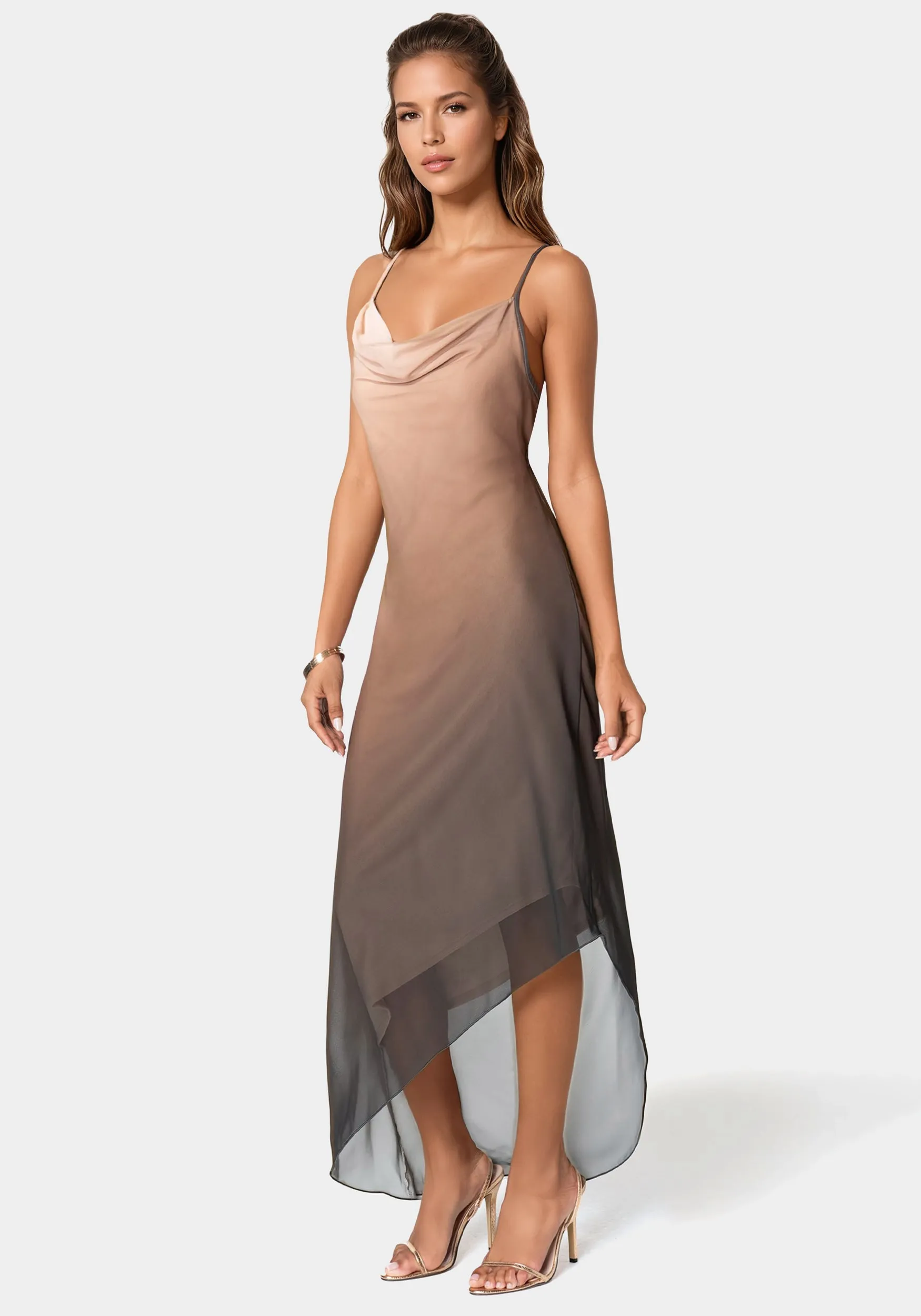 Ombre Chiffon Cowl Dress sold by Bebe product image thumbnail 2