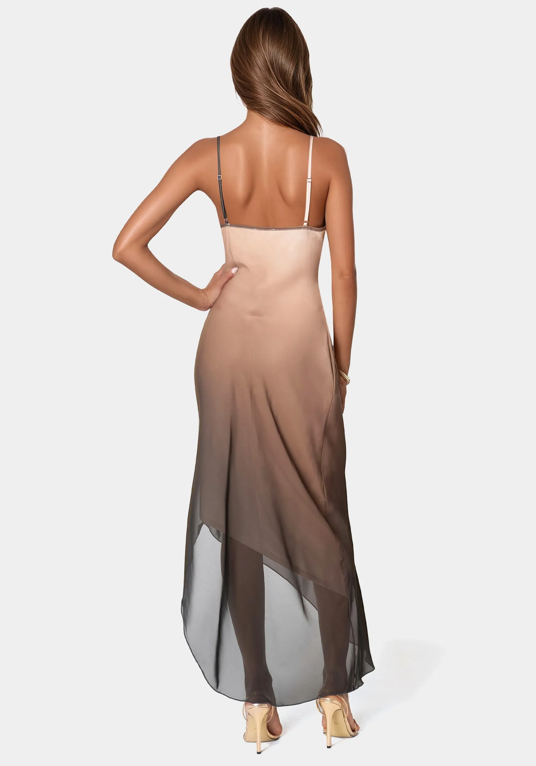 Ombre Chiffon Cowl Dress sold by Bebe product image thumbnail 4