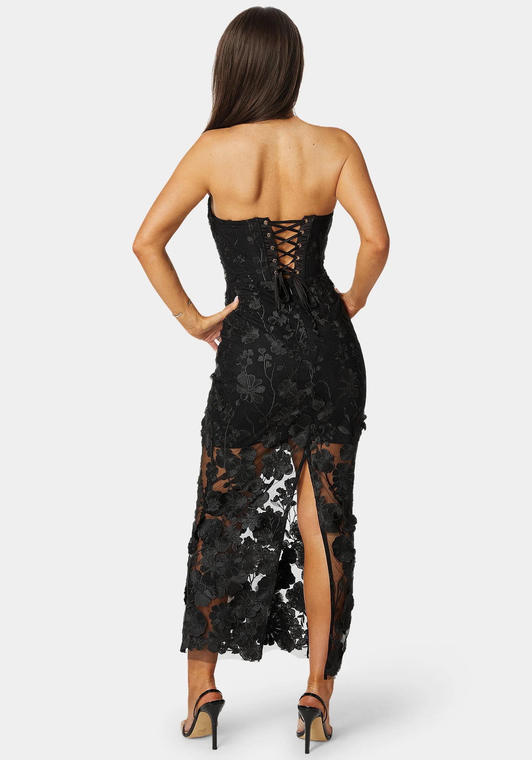 3D Floral Strapless Gown sold by Bebe product image thumbnail 4