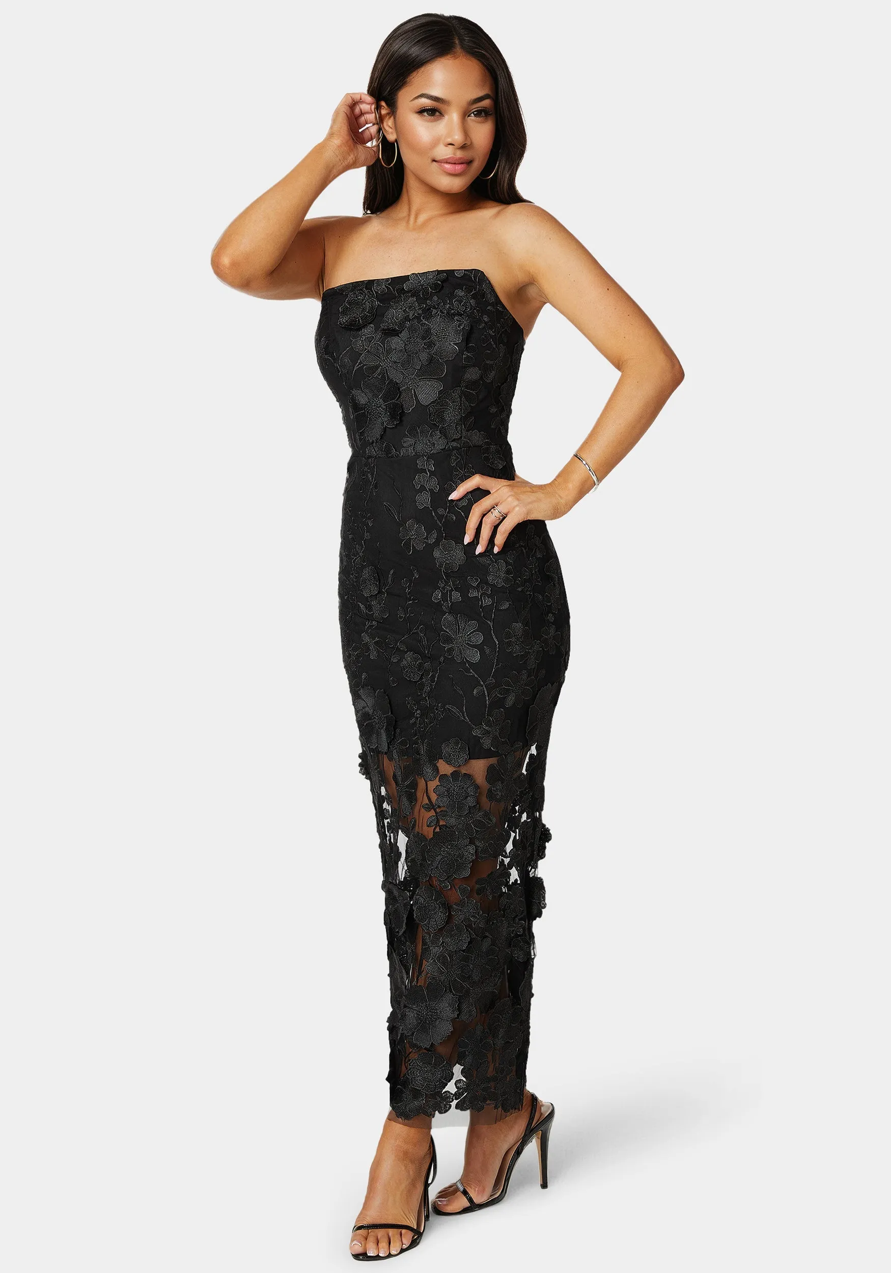 3D Floral Strapless Gown sold by Bebe product image thumbnail 2