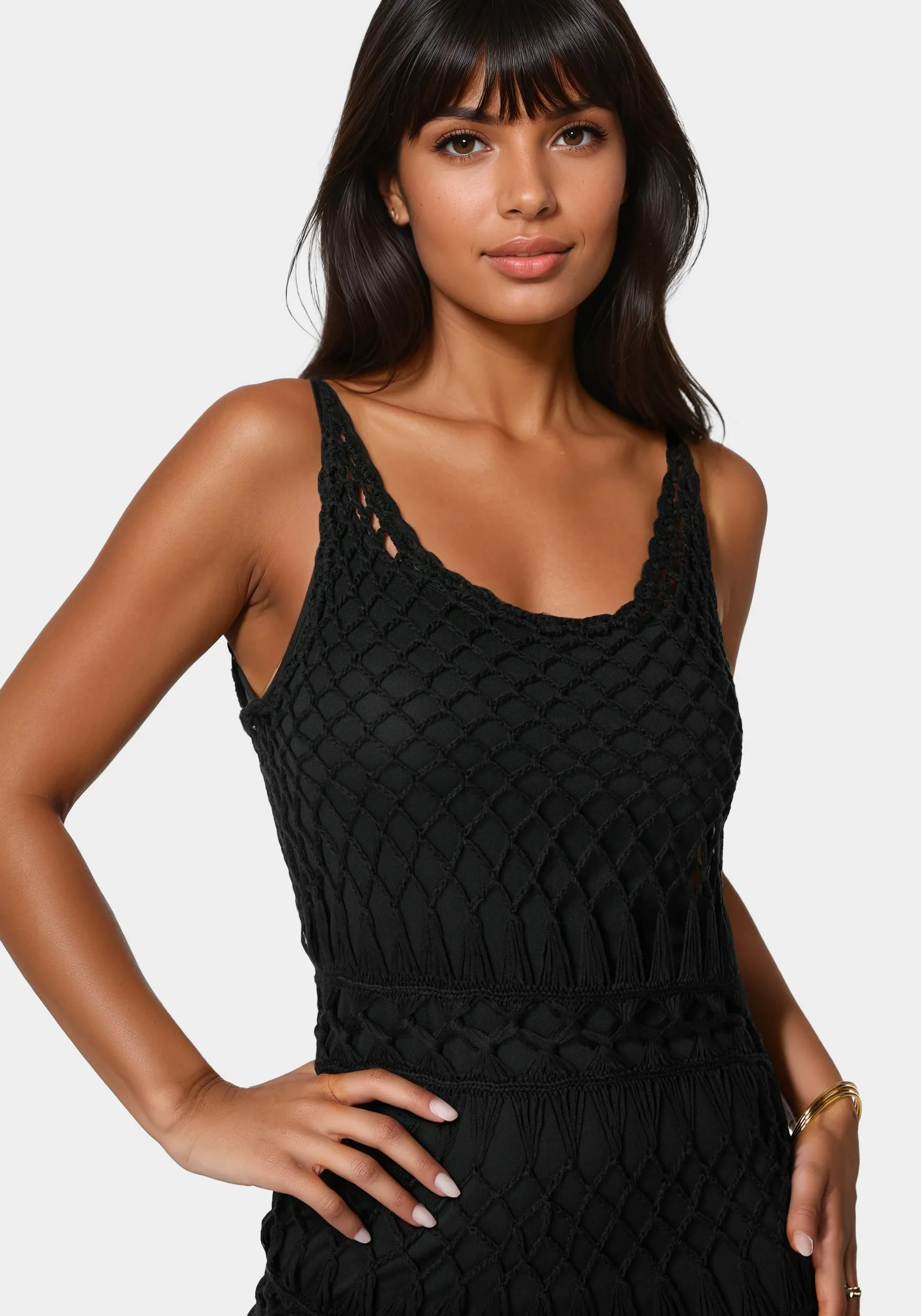 Openwork Crochet Maxi Dress sold by Bebe product image thumbnail 3