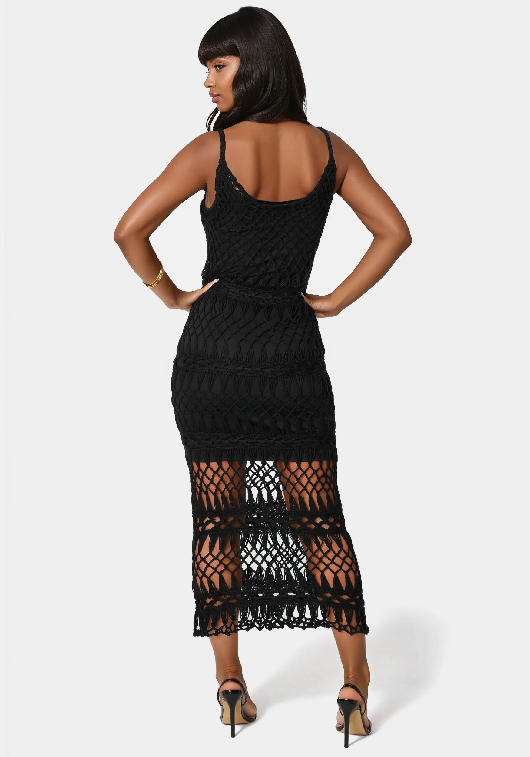 Openwork Crochet Maxi Dress sold by Bebe product image thumbnail 4