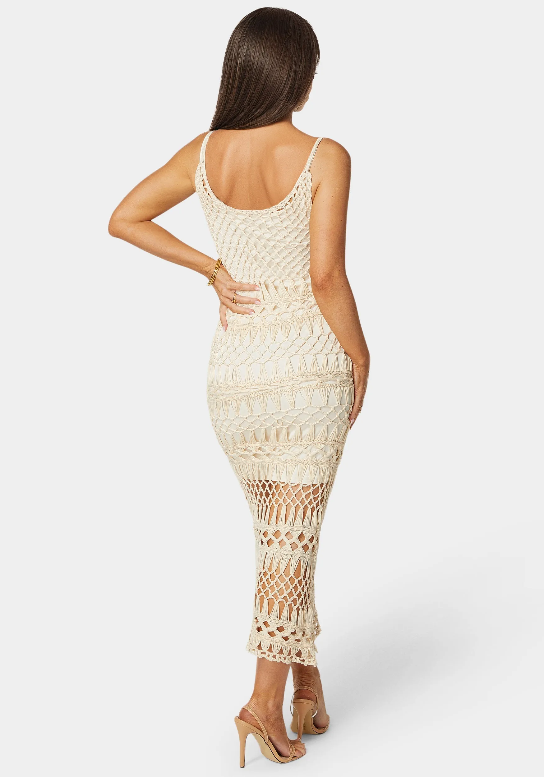 Openwork Crochet Maxi Dress sold by Bebe product image thumbnail 4