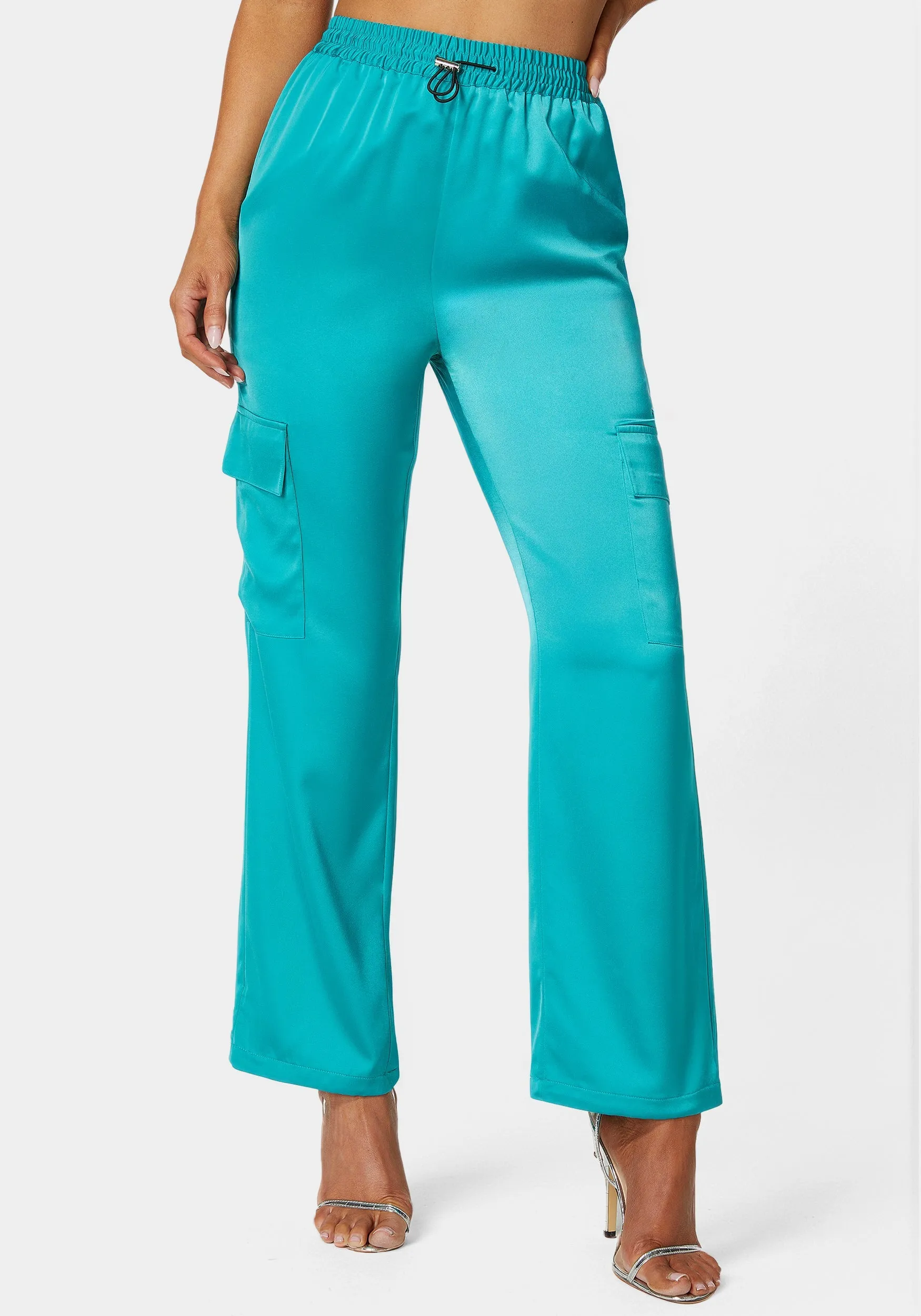 Luxe Satin Cargo Jogger sold by Bebe