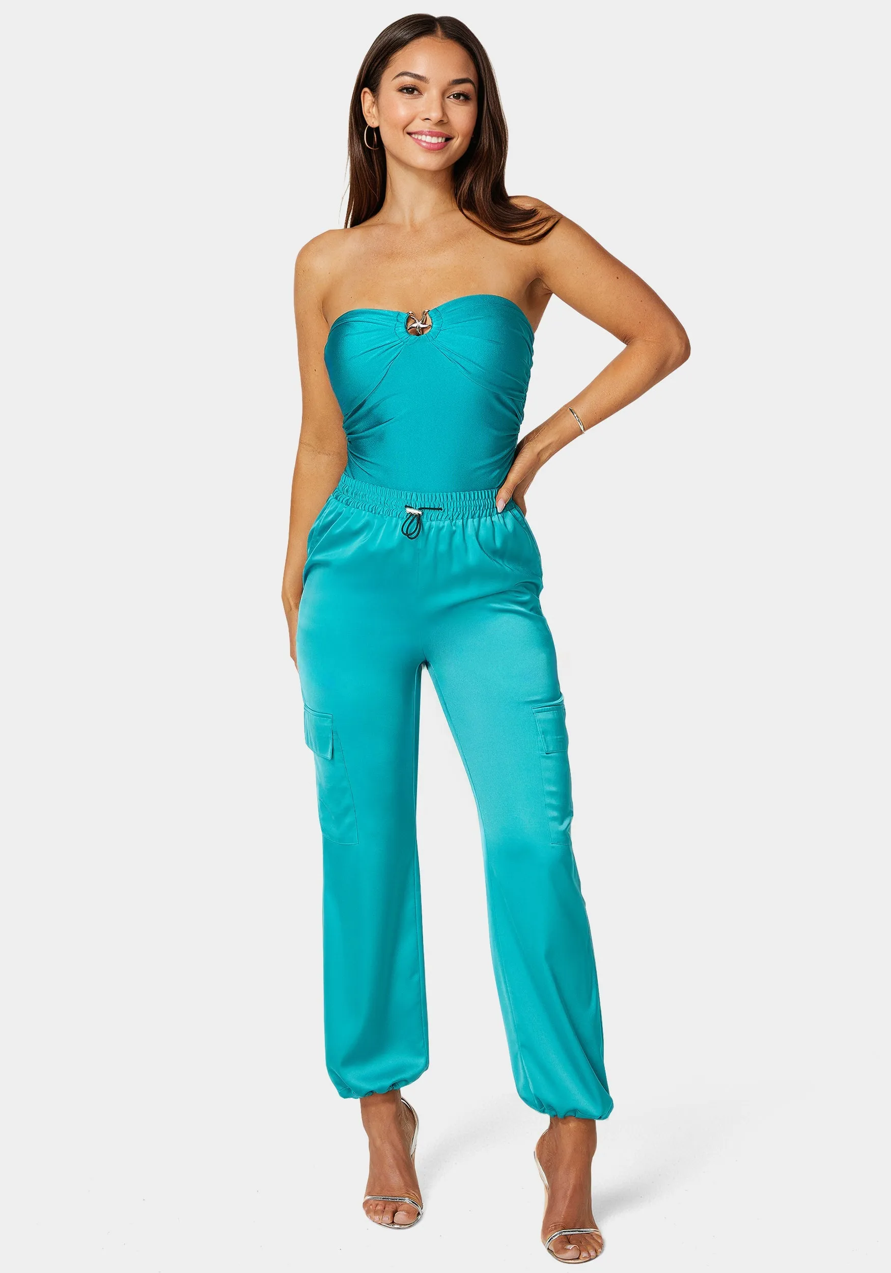 Luxe Satin Cargo Jogger sold by Bebe product image thumbnail 2