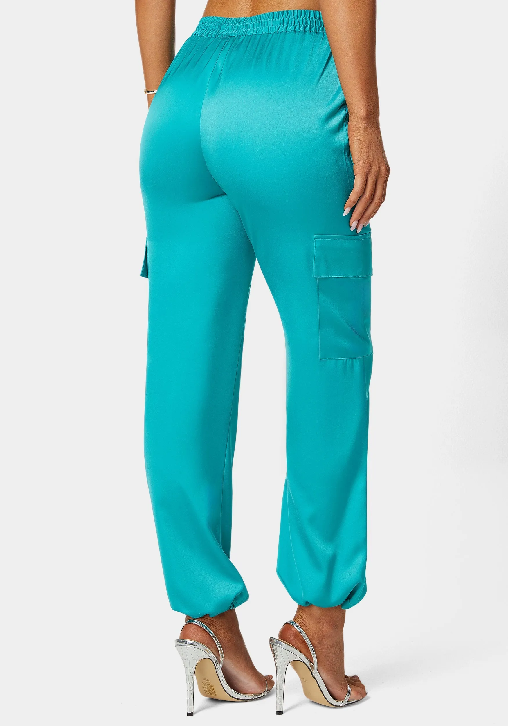 Luxe Satin Cargo Jogger sold by Bebe product image thumbnail 4
