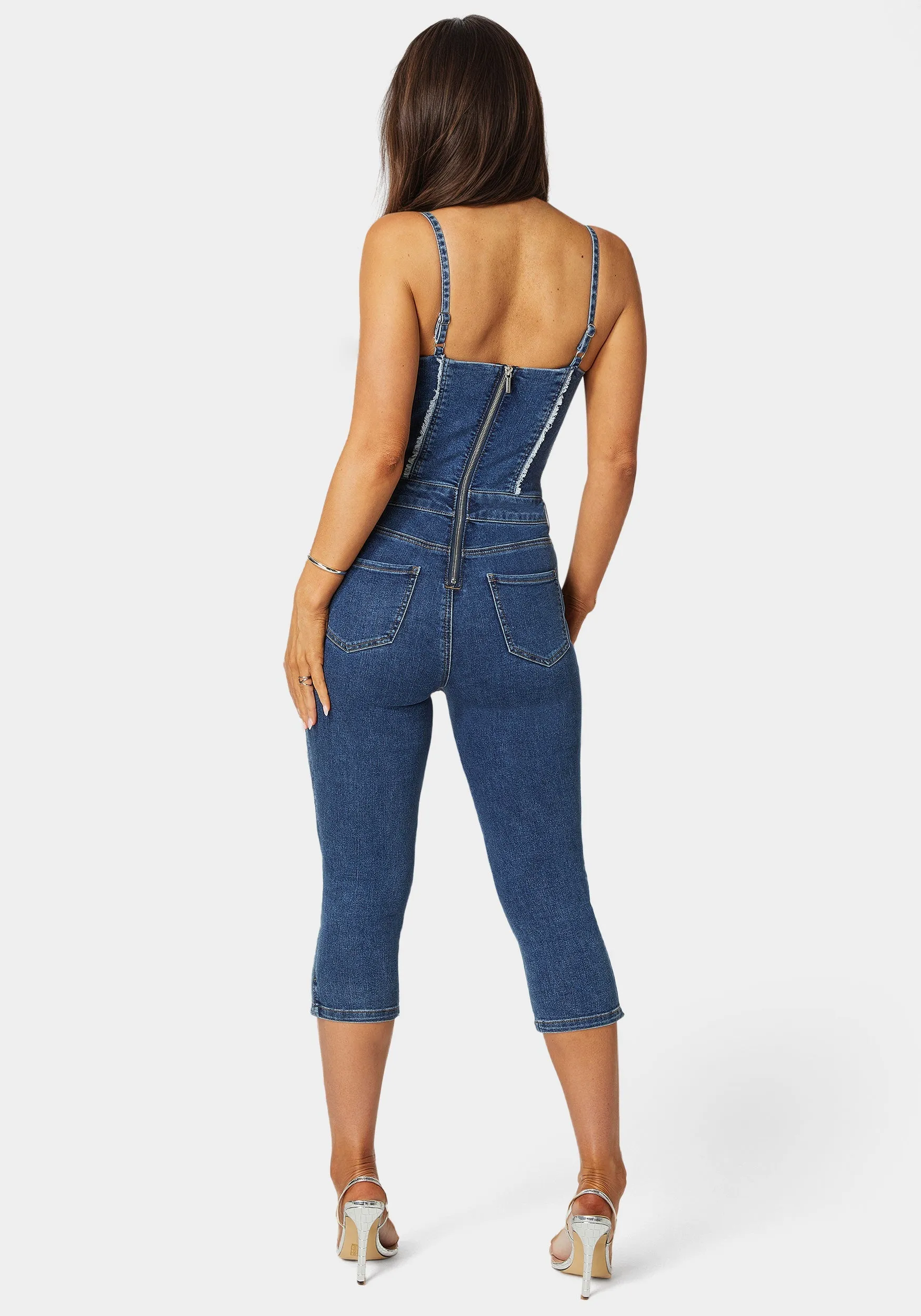Fitted Capri Denim Jumpsuit sold by Bebe product image thumbnail 4