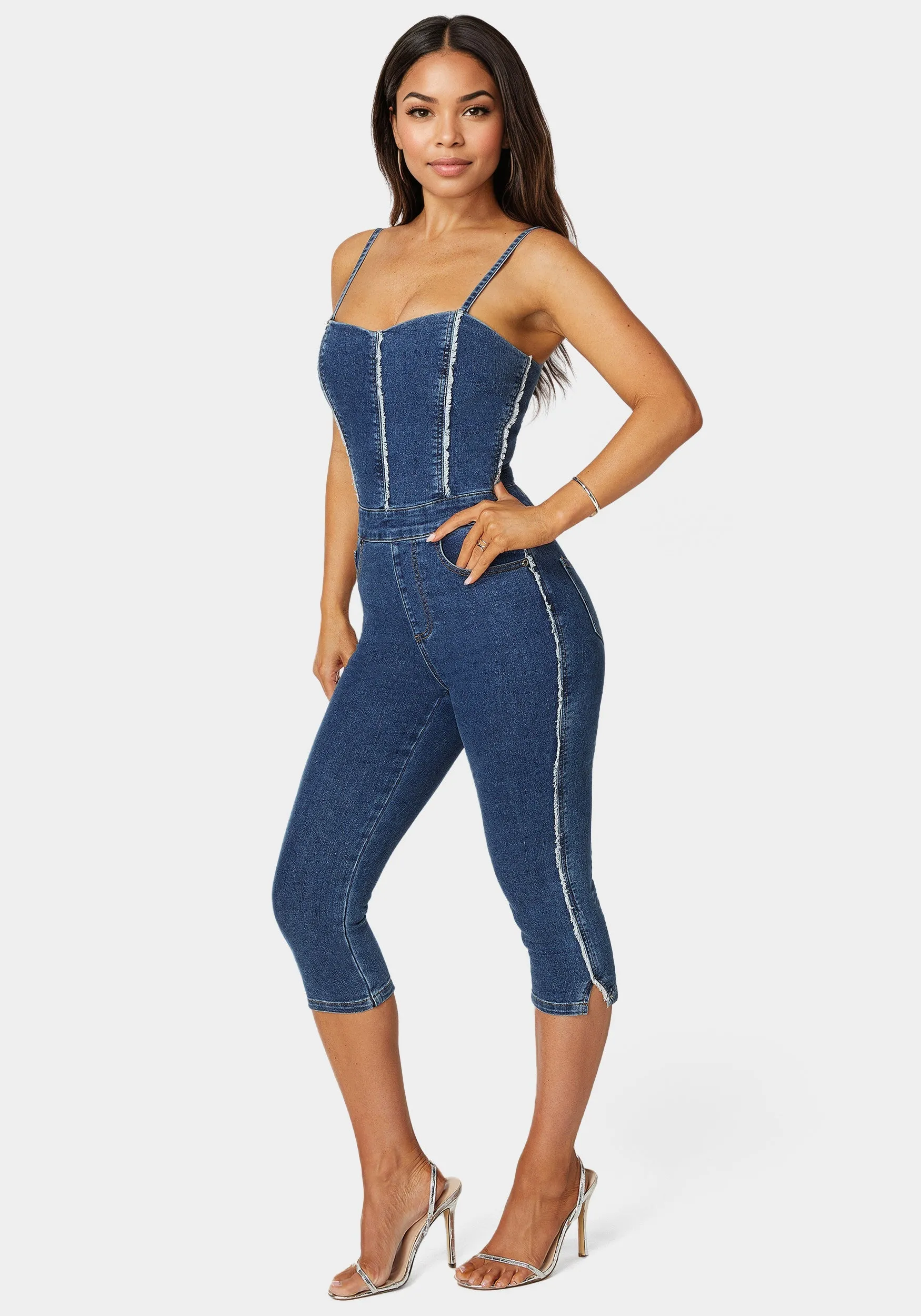 Fitted Capri Denim Jumpsuit sold by Bebe product image thumbnail 2