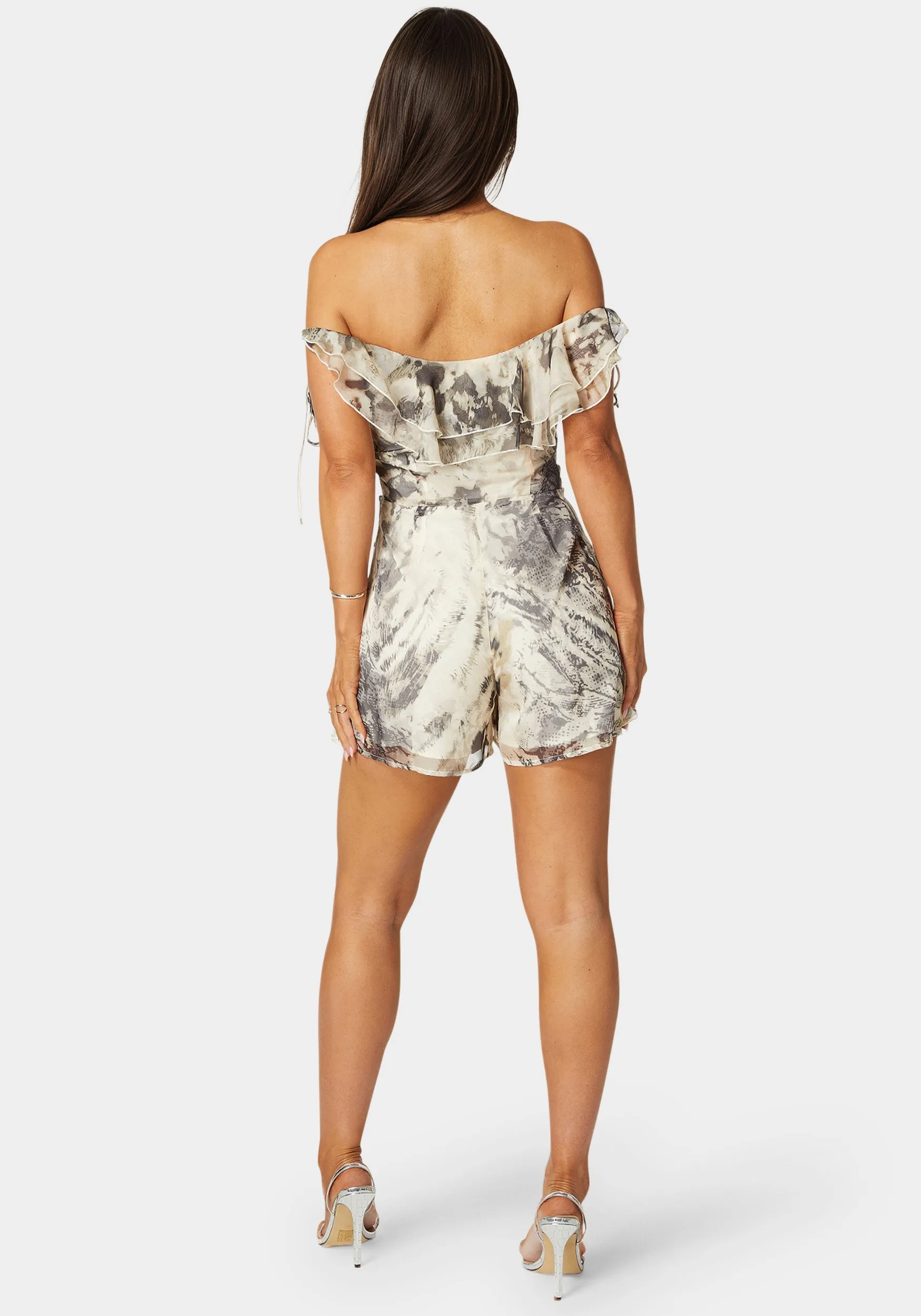 Off Shoulder Flowy Romper sold by Bebe product image thumbnail 5