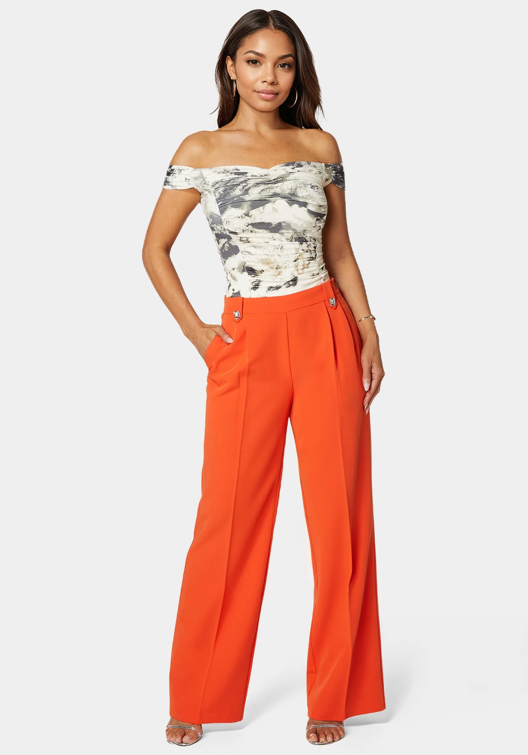 High Waist Straight Flared Pant sold by Bebe product image thumbnail 2