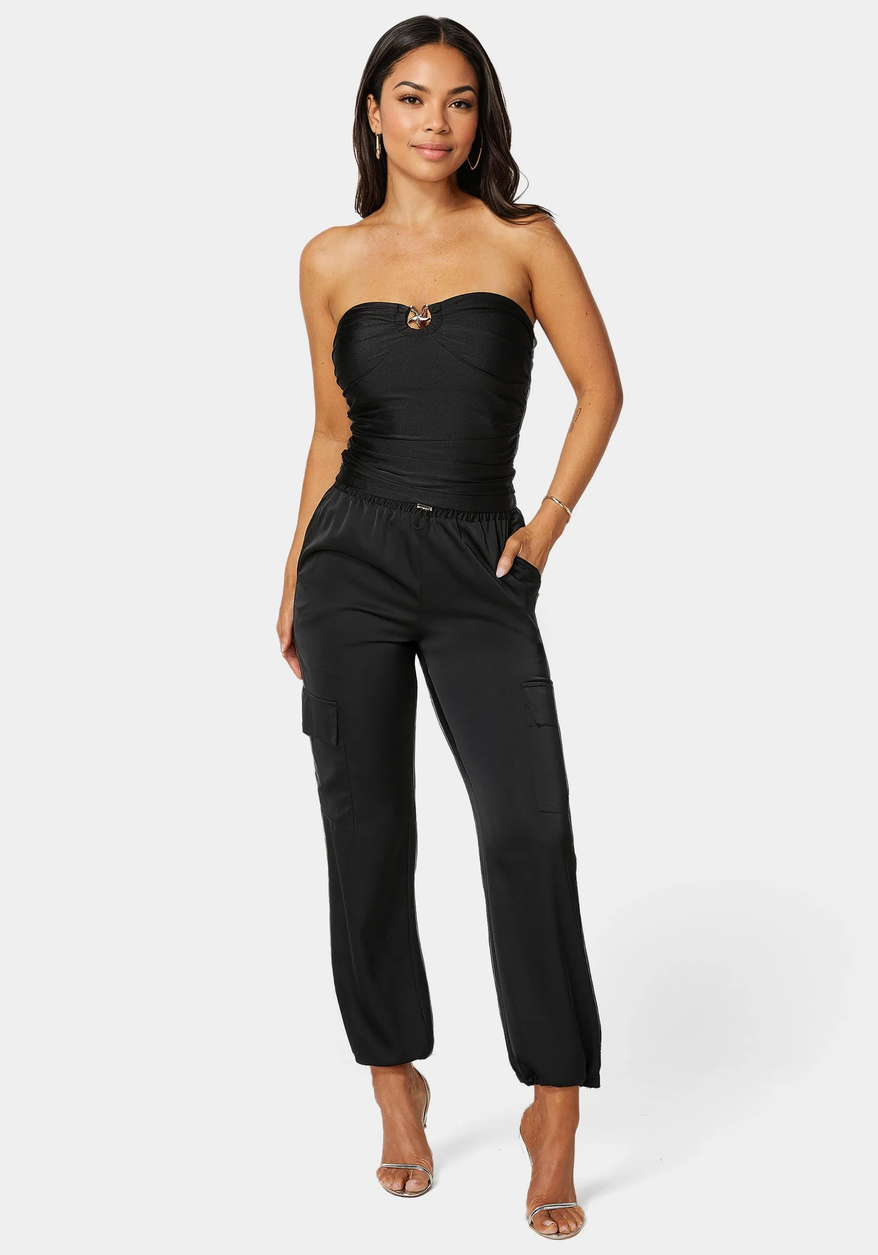 Ruched Tube Top sold by Bebe