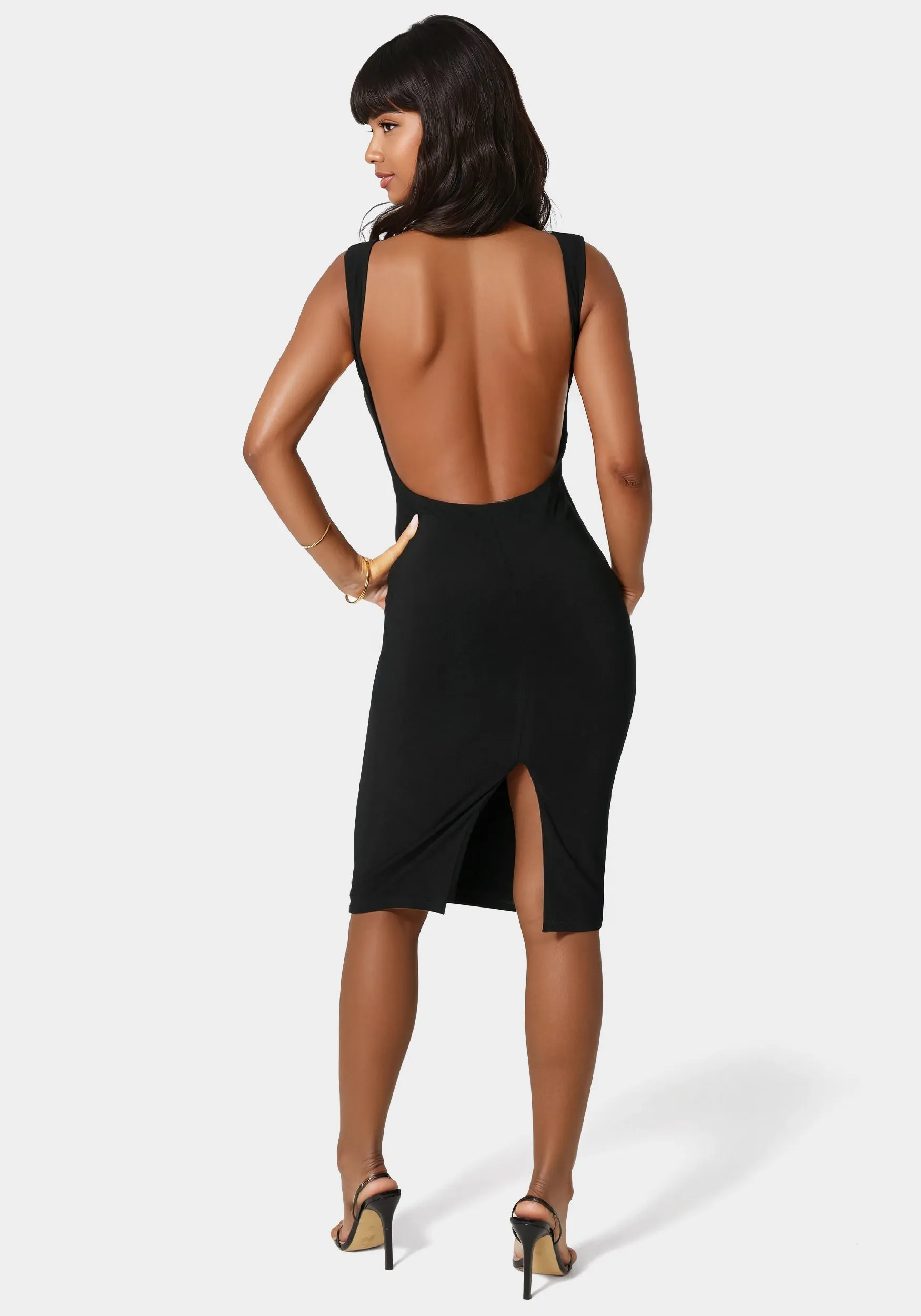 High Neck Open Back Midi Dress sold by Bebe product image thumbnail 4