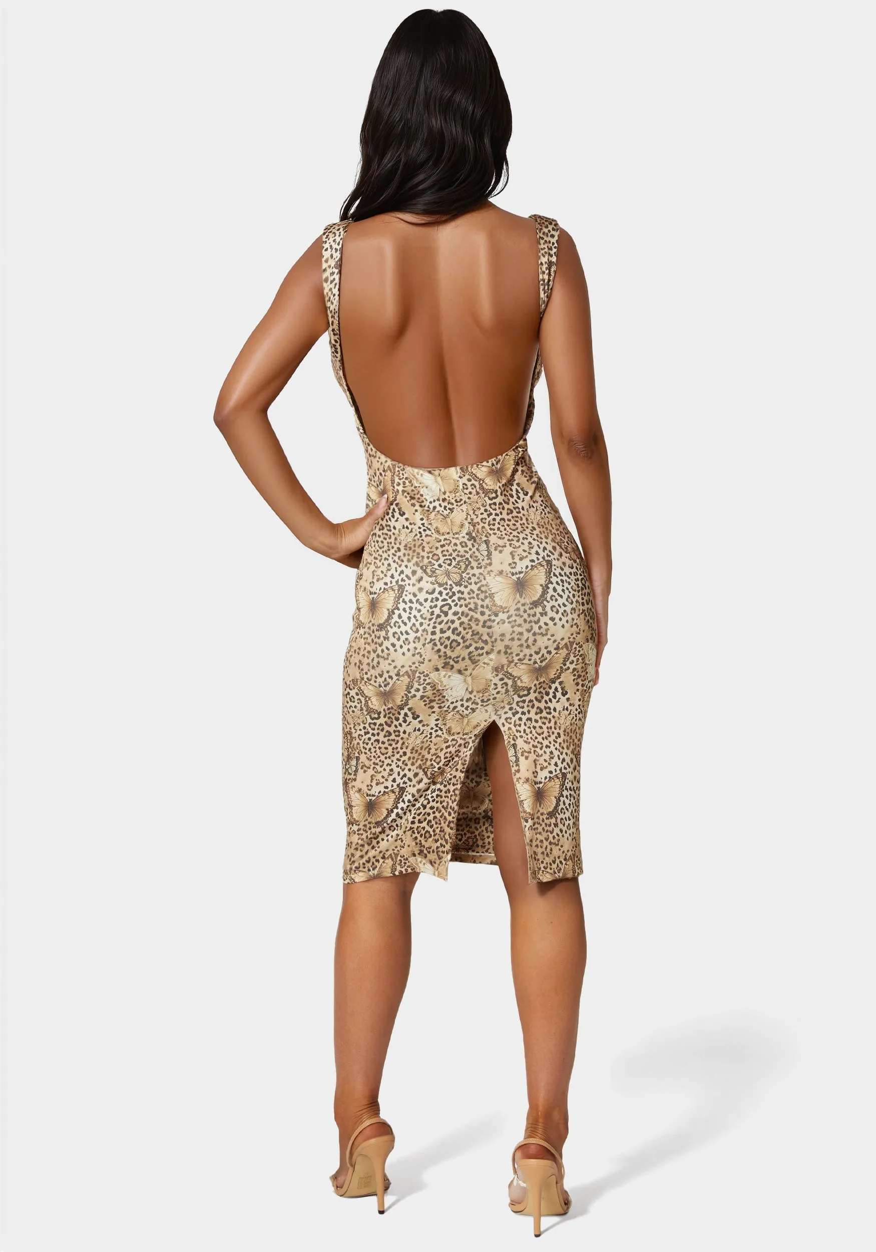 High Neck Open Back Midi Dress sold by Bebe product image thumbnail 4