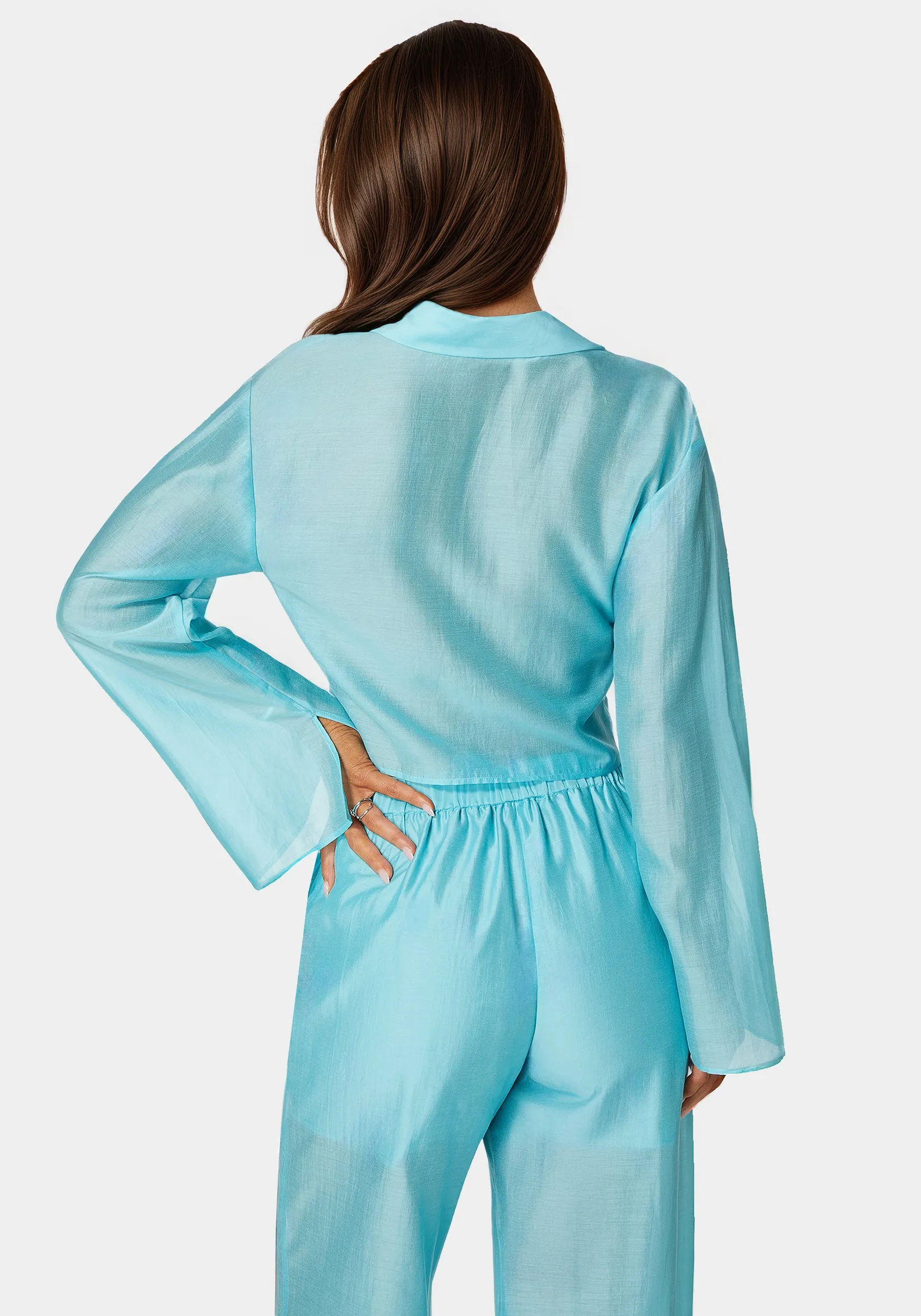 Front Tie Flowy Blouse sold by Bebe product image thumbnail 4