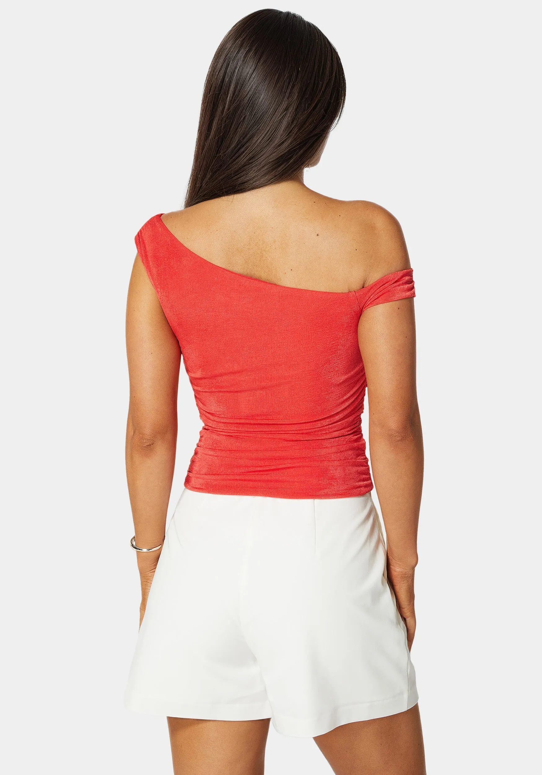 One Shoulder Ruched Knit Top sold by Bebe product image thumbnail 4