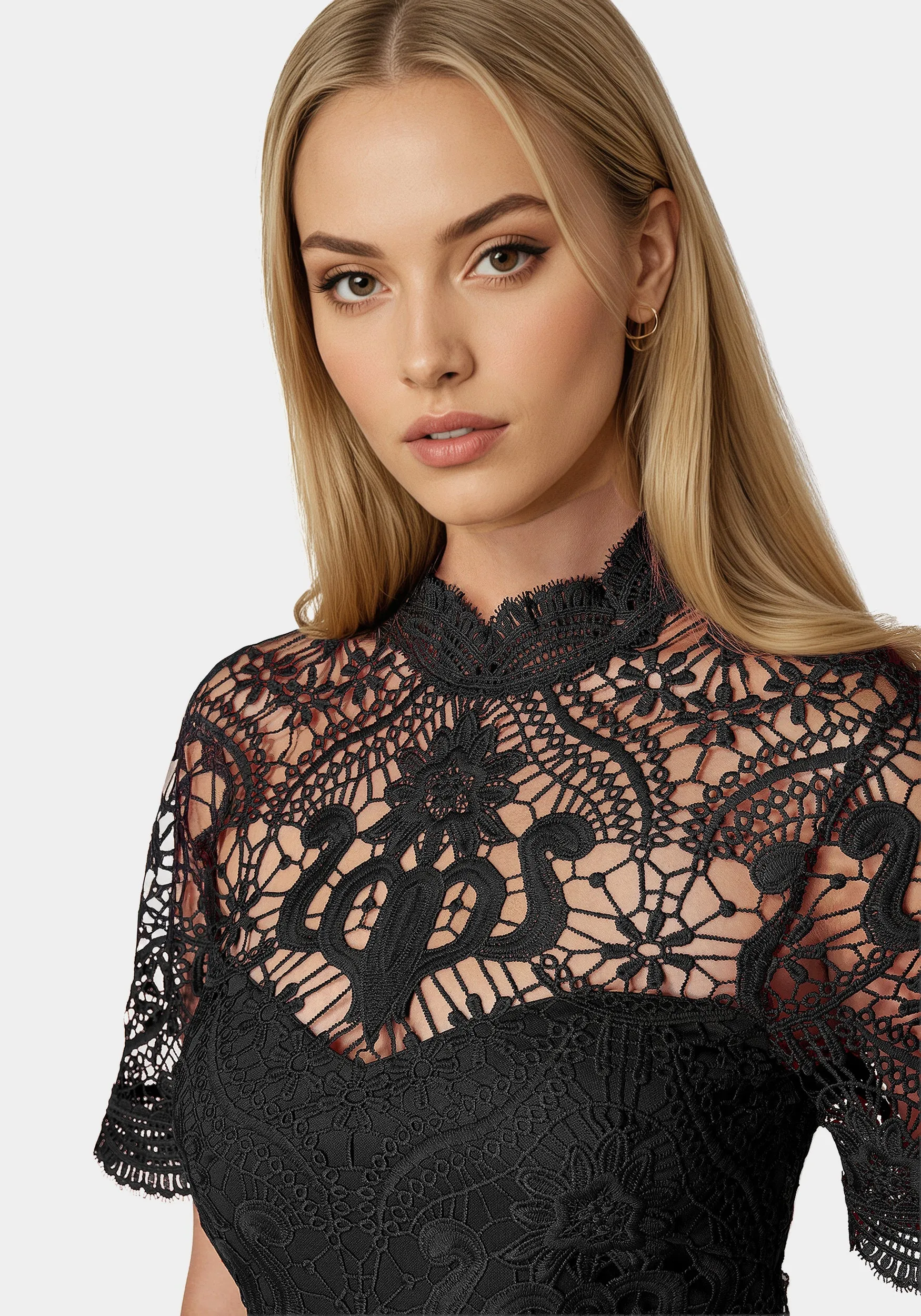 Flounce Lace Mini Dress sold by Bebe product image thumbnail 3