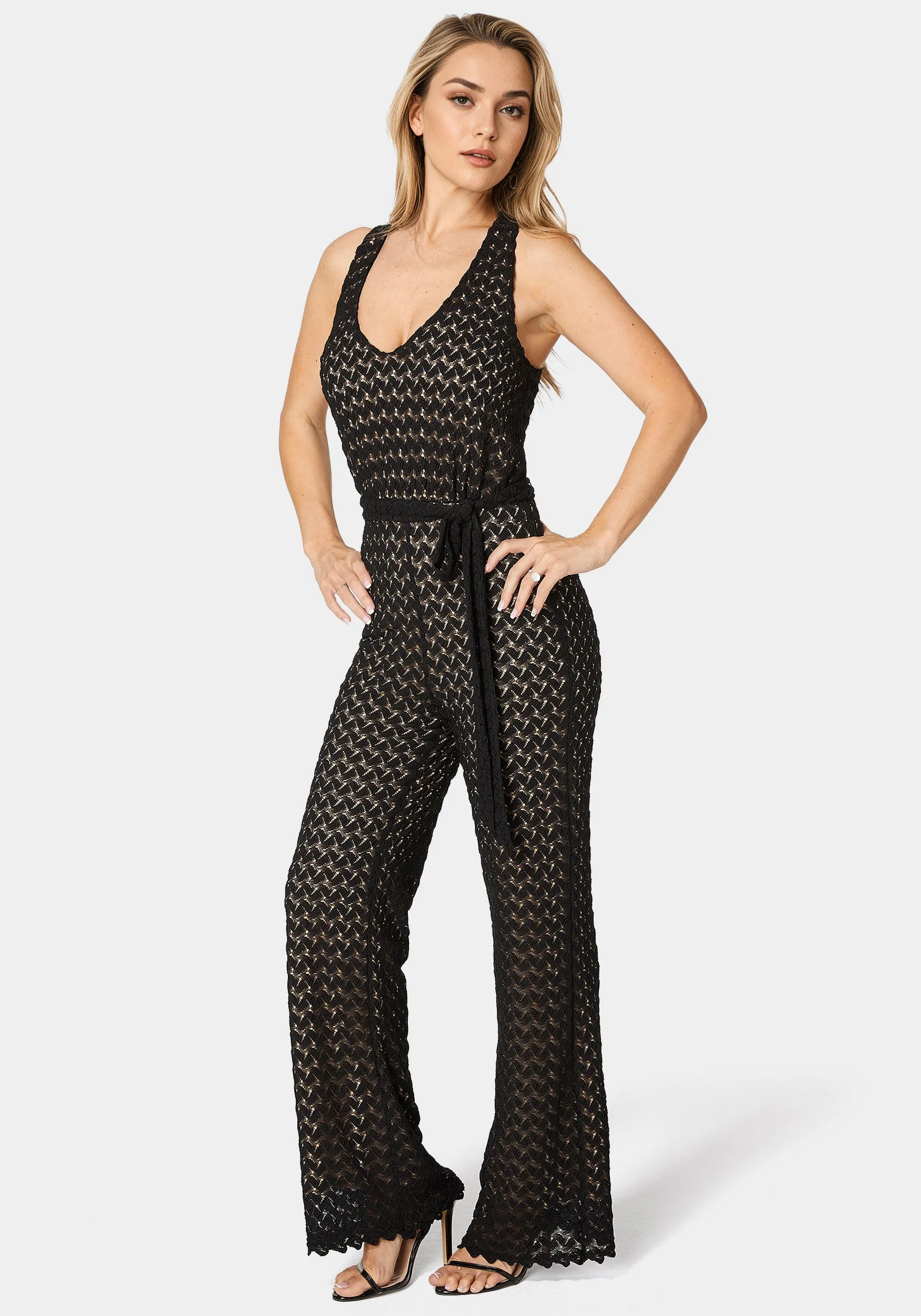 Lace V-Neck Jumpsuit sold by Bebe product image thumbnail 2