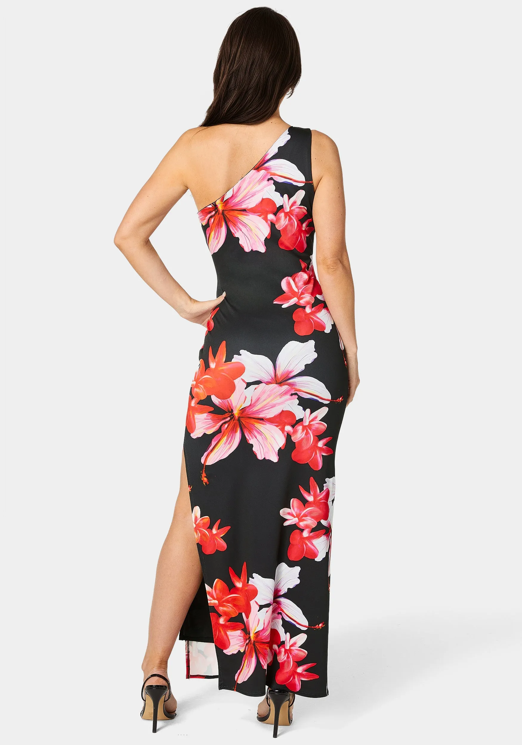One Shoulder High Slit Maxi Dress sold by Bebe product image thumbnail 3