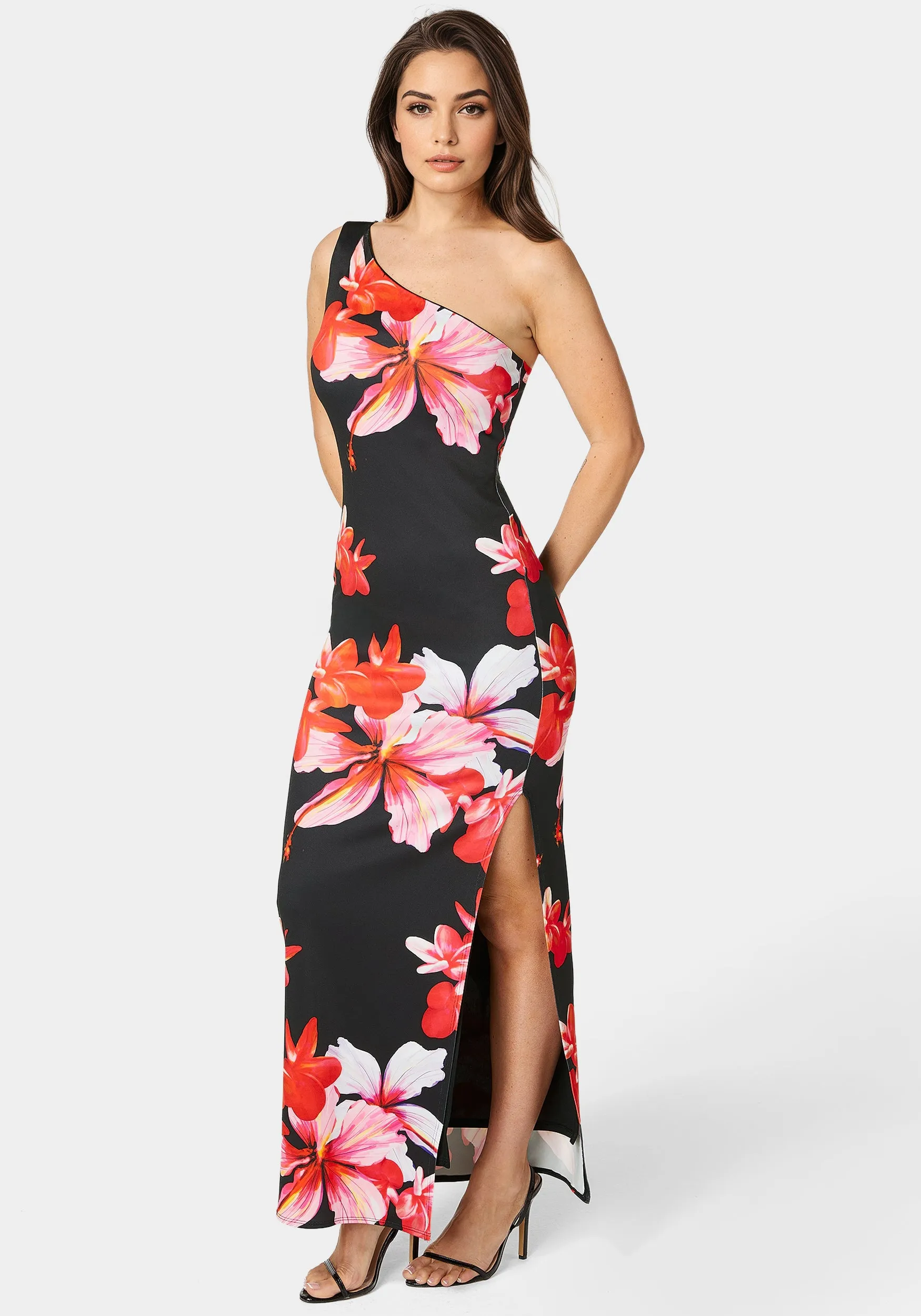 One Shoulder High Slit Maxi Dress sold by Bebe product image thumbnail 2