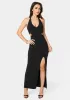 Slit Front Cutout Halter Maxi Dress sold by Bebe