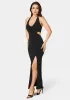 Slit Front Cutout Halter Maxi Dress sold by Bebe