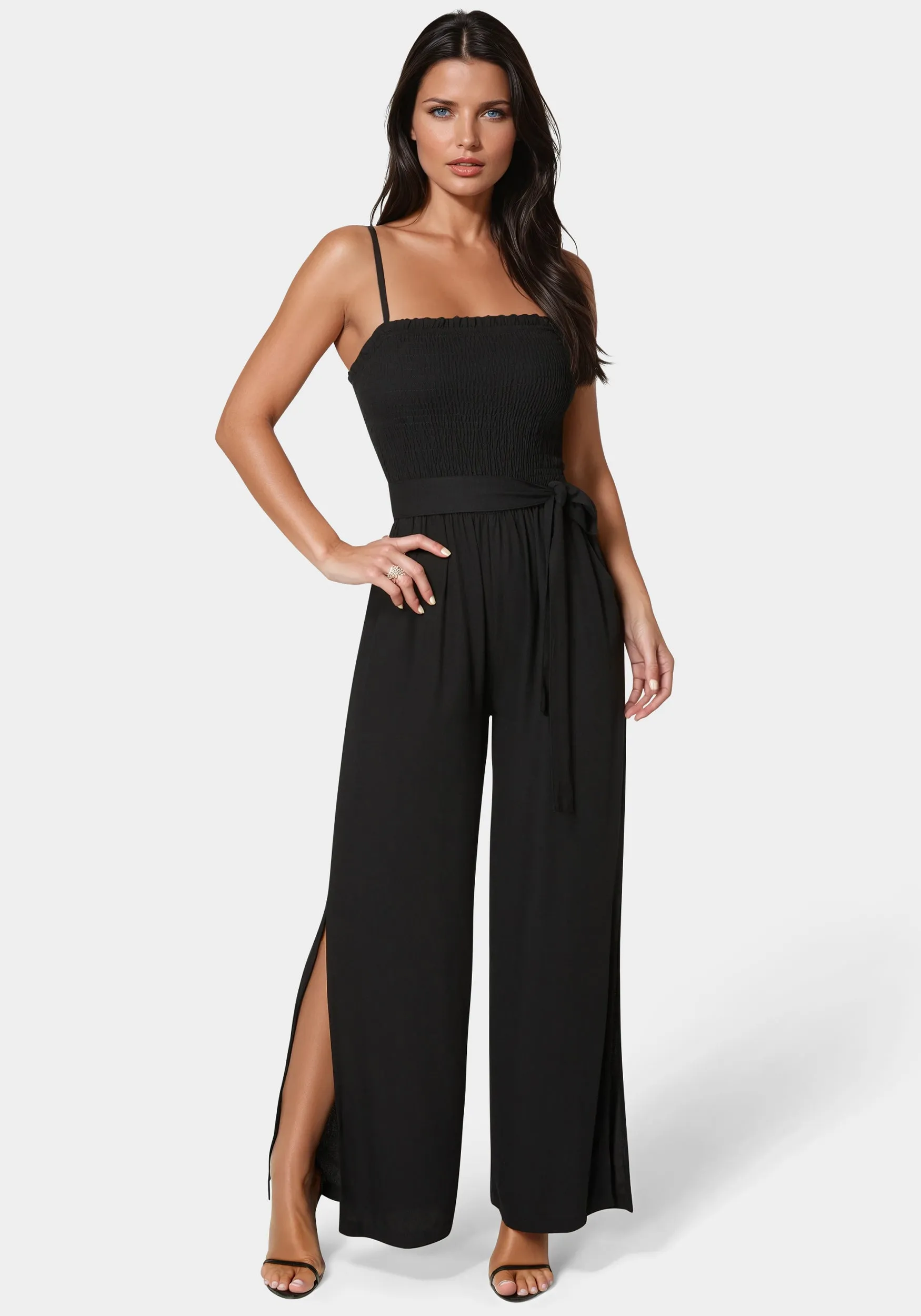 Smocked Top Jumpsuit sold by Bebe