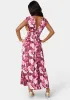 Satin V-Neck Cutout Maxi Dress sold by Bebe