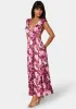 Satin V-Neck Cutout Maxi Dress sold by Bebe